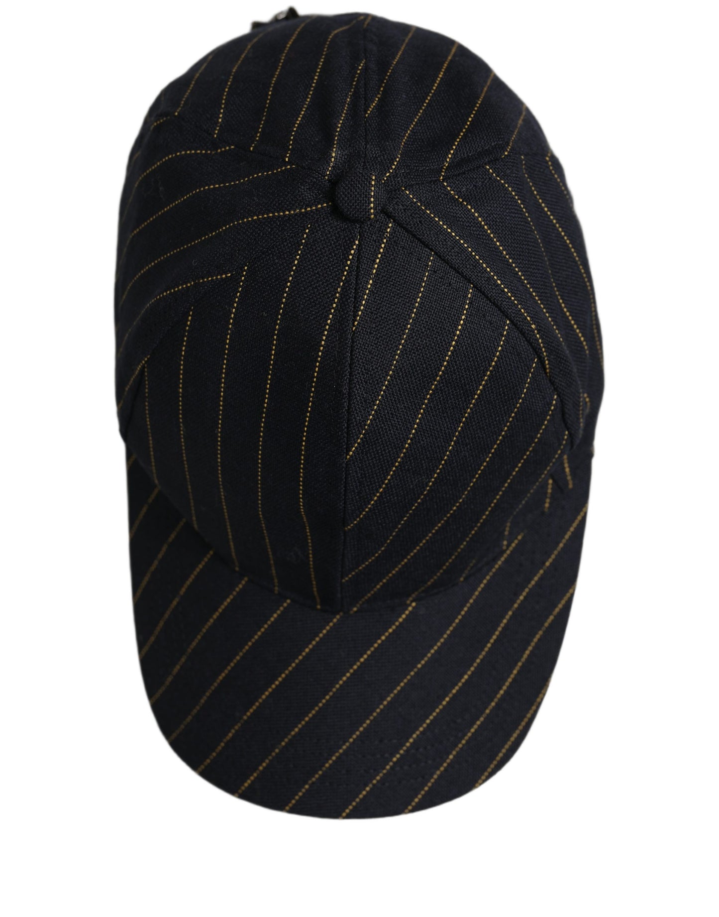 Black Gold Pinstriped Cotton Baseball Cap Hat