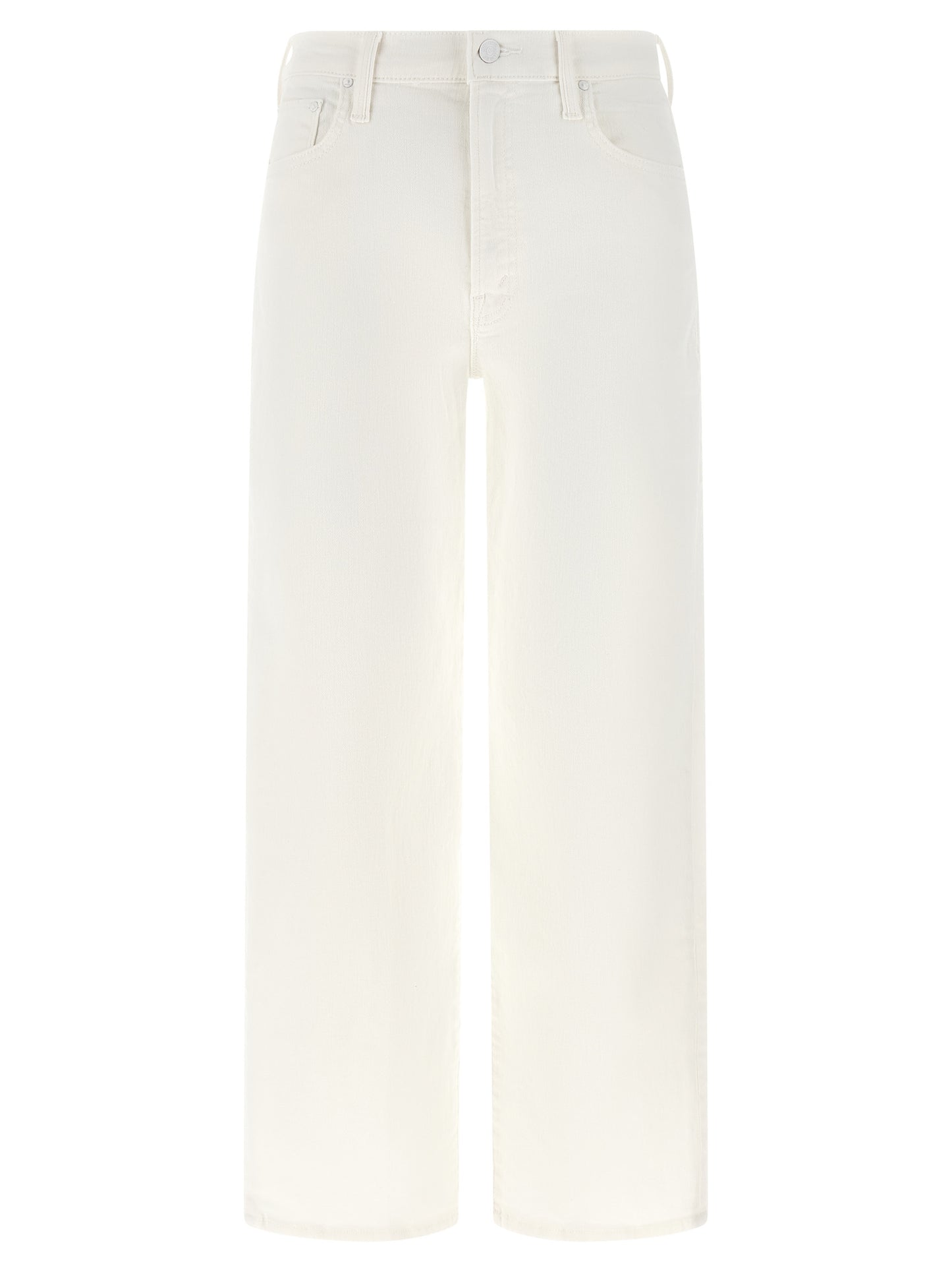 White Cotton Straight-Leg Jeans