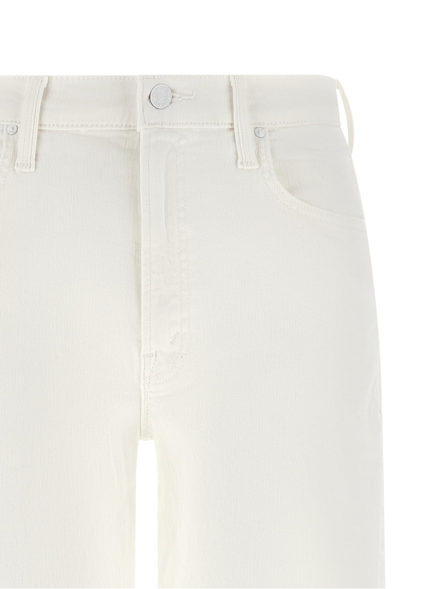 White Cotton Straight-Leg Jeans