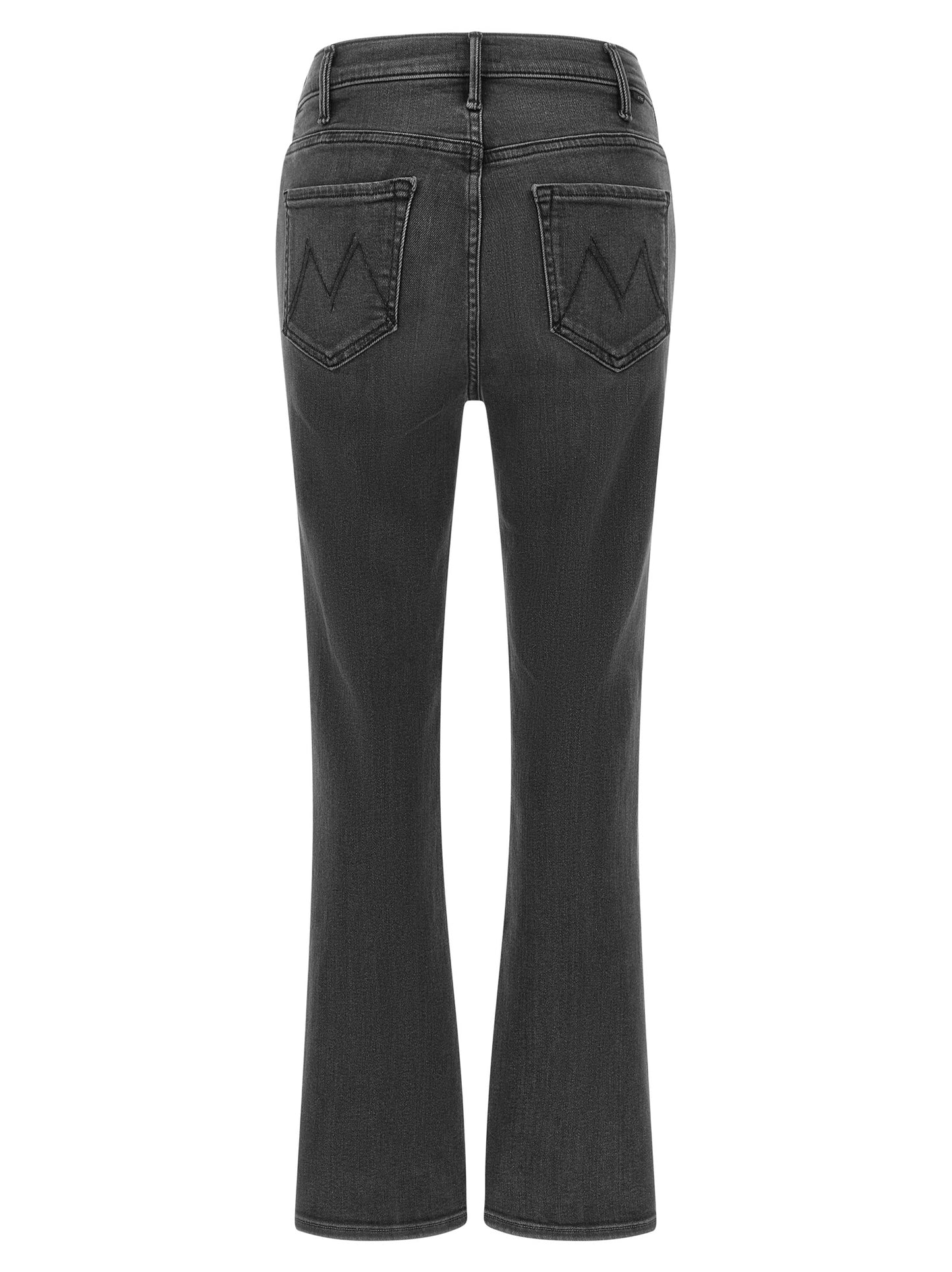 Gray Cotton Flared Jeans