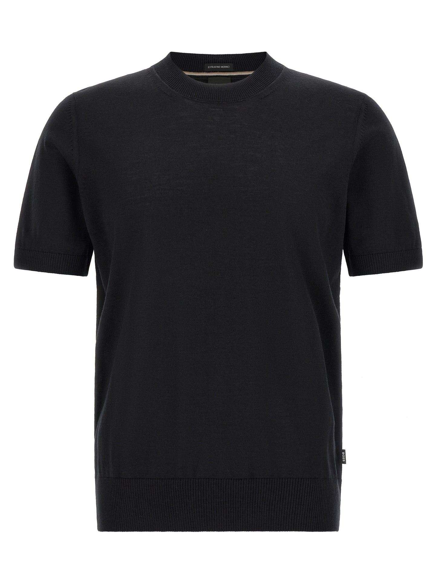 Black Virgin Wool T-Shirt