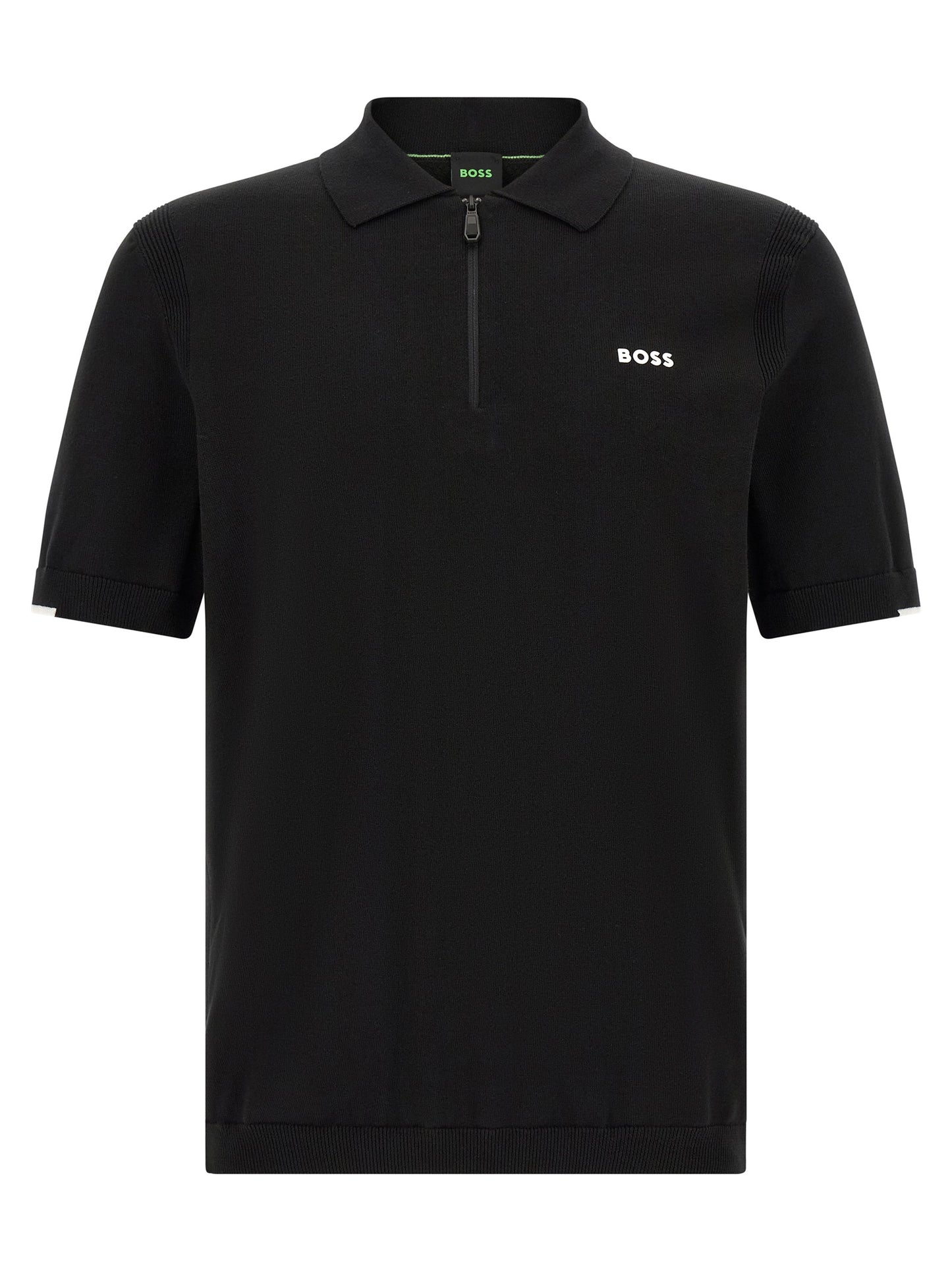 Black Cotton Polo Shirt