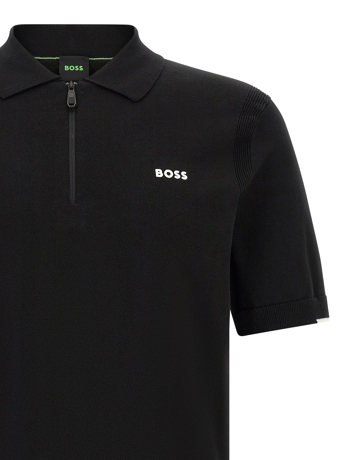 Black Cotton Polo Shirt