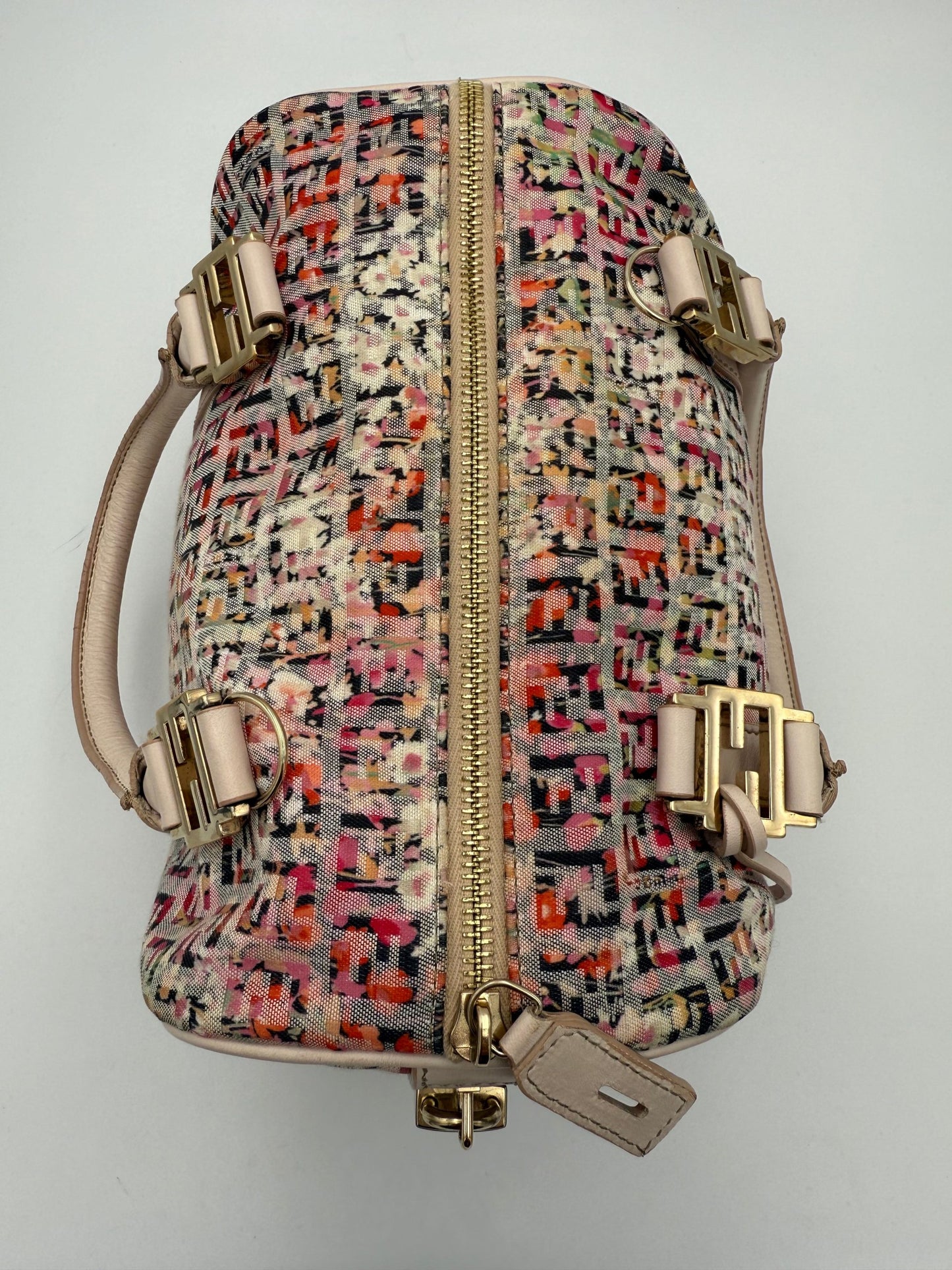 FENDI FF Canvas Flowers Handbag
