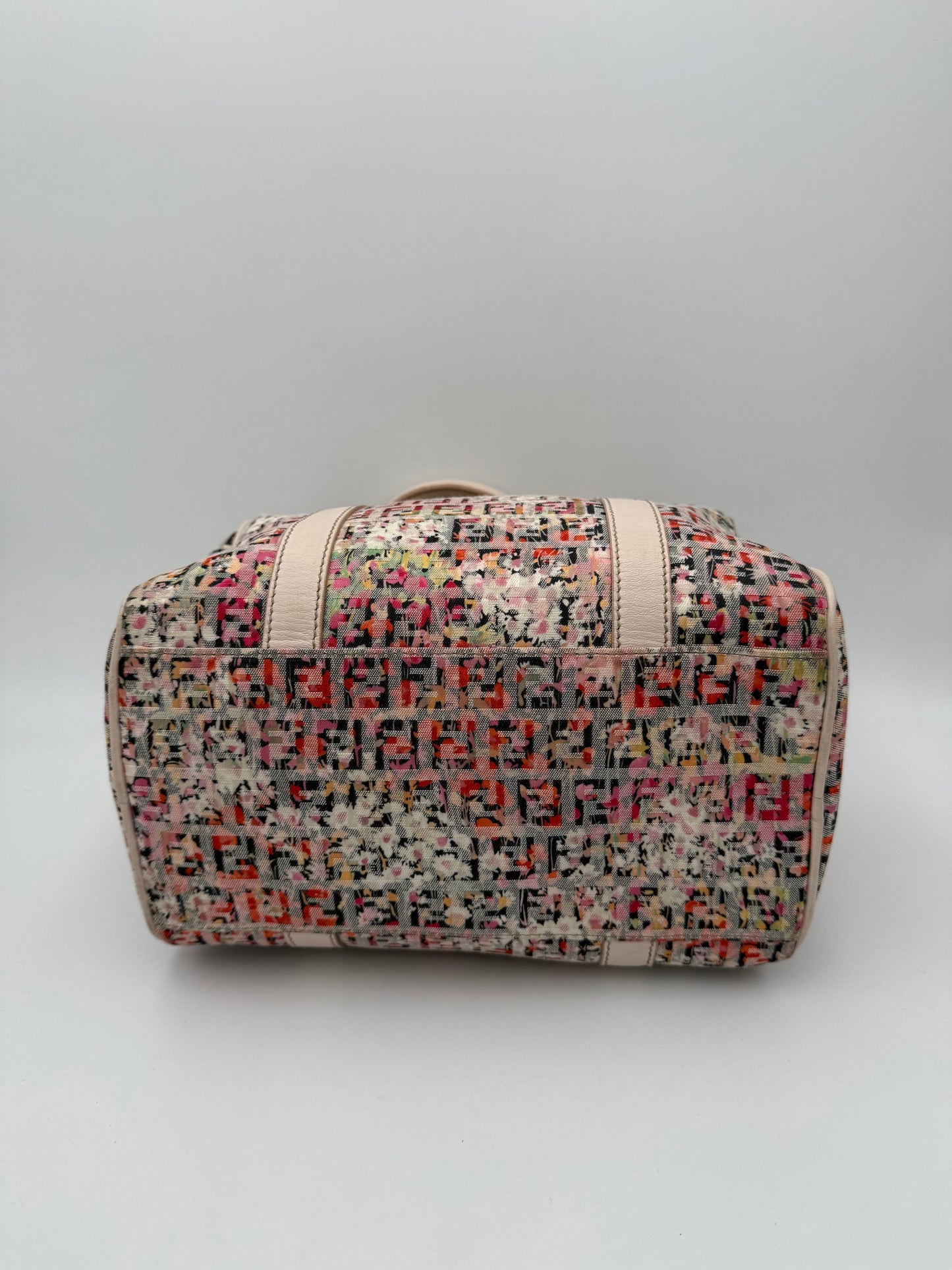FENDI FF Canvas Flowers Handbag
