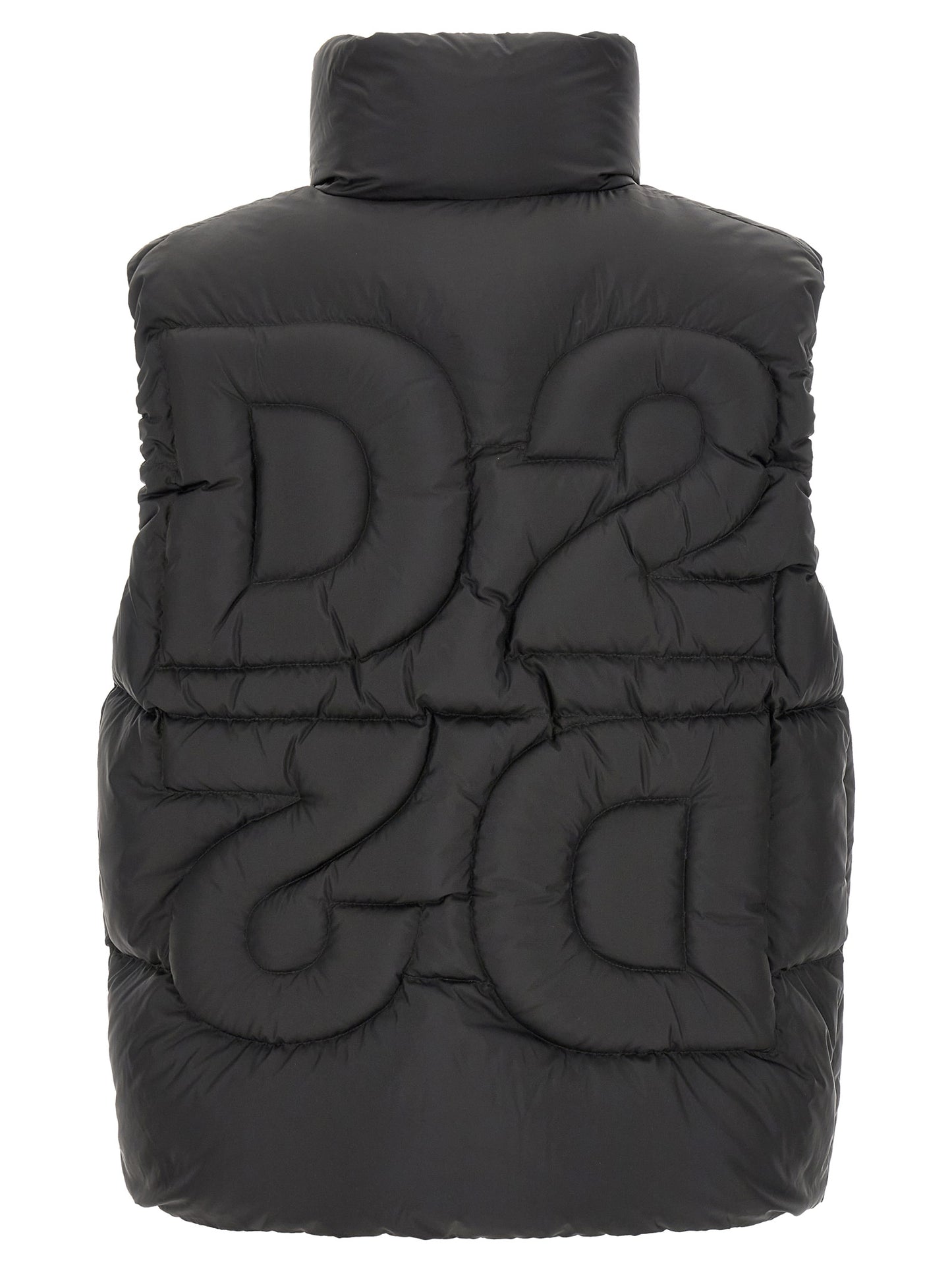 Black Polyester Sleeveless Jacket