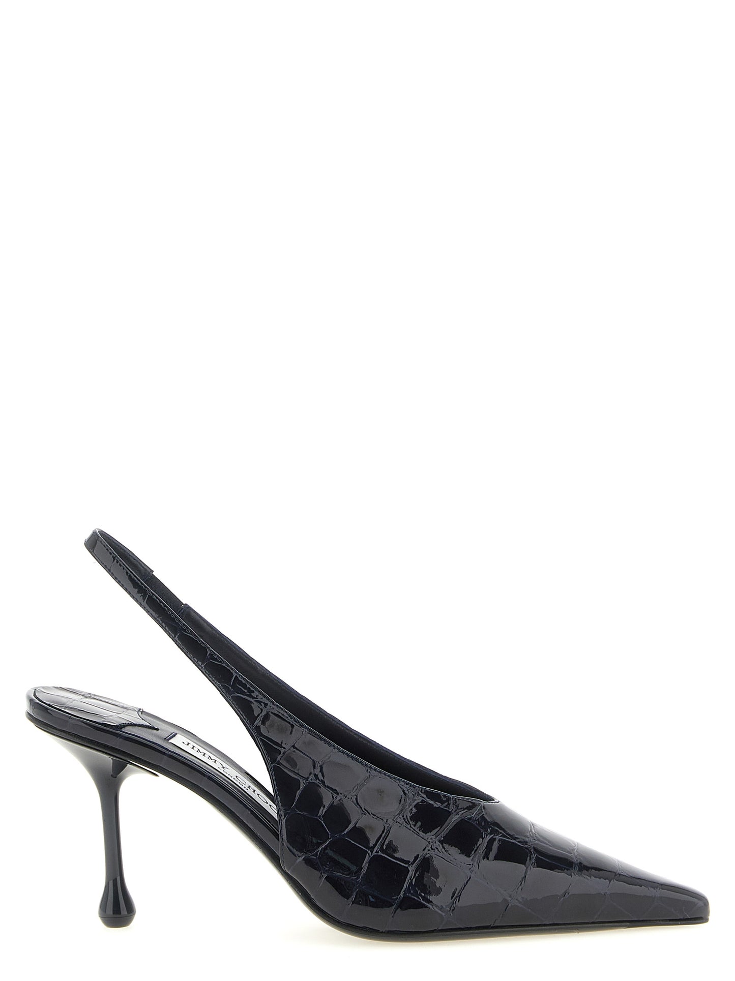 Blue Leather High Heel Pumps
