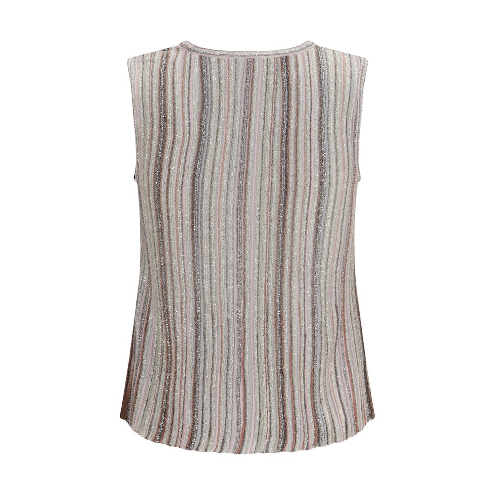 Multicolor Rayon Sleeveles T-Shirt