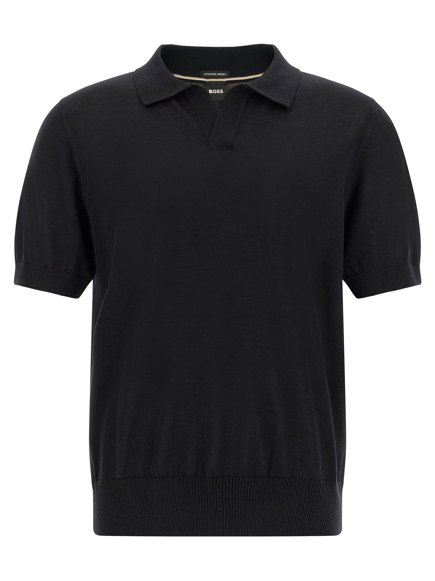 Black Virgin Wool Polo Shirt