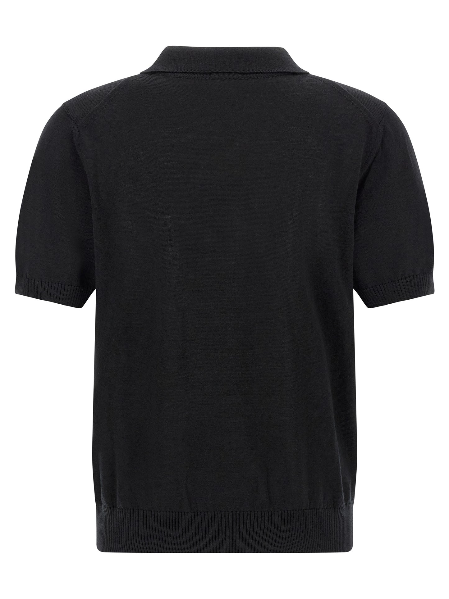 Black Virgin Wool Polo Shirt