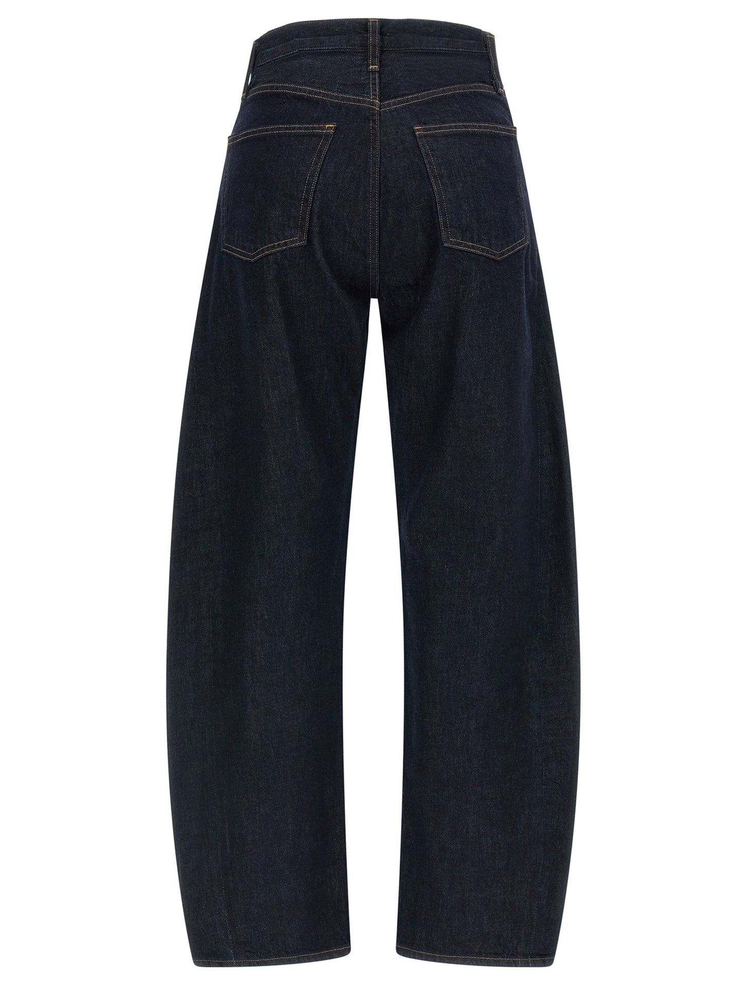 Blue Cotton High-Waisted Jean