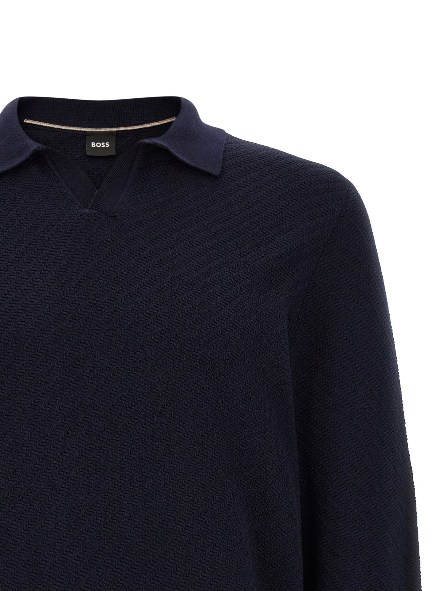 Blue Cotton Polo Shirt