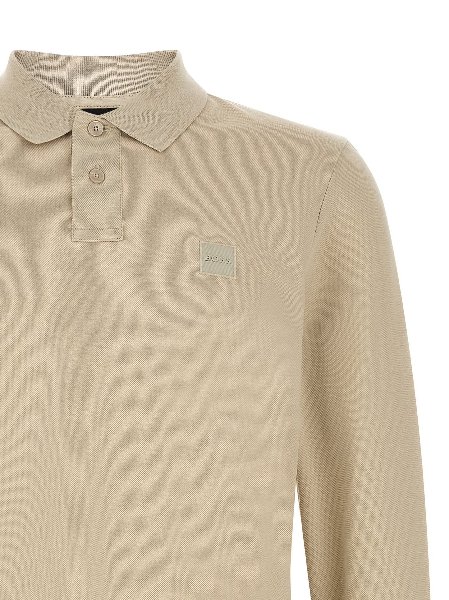 Beige Cotton Polo Shirt