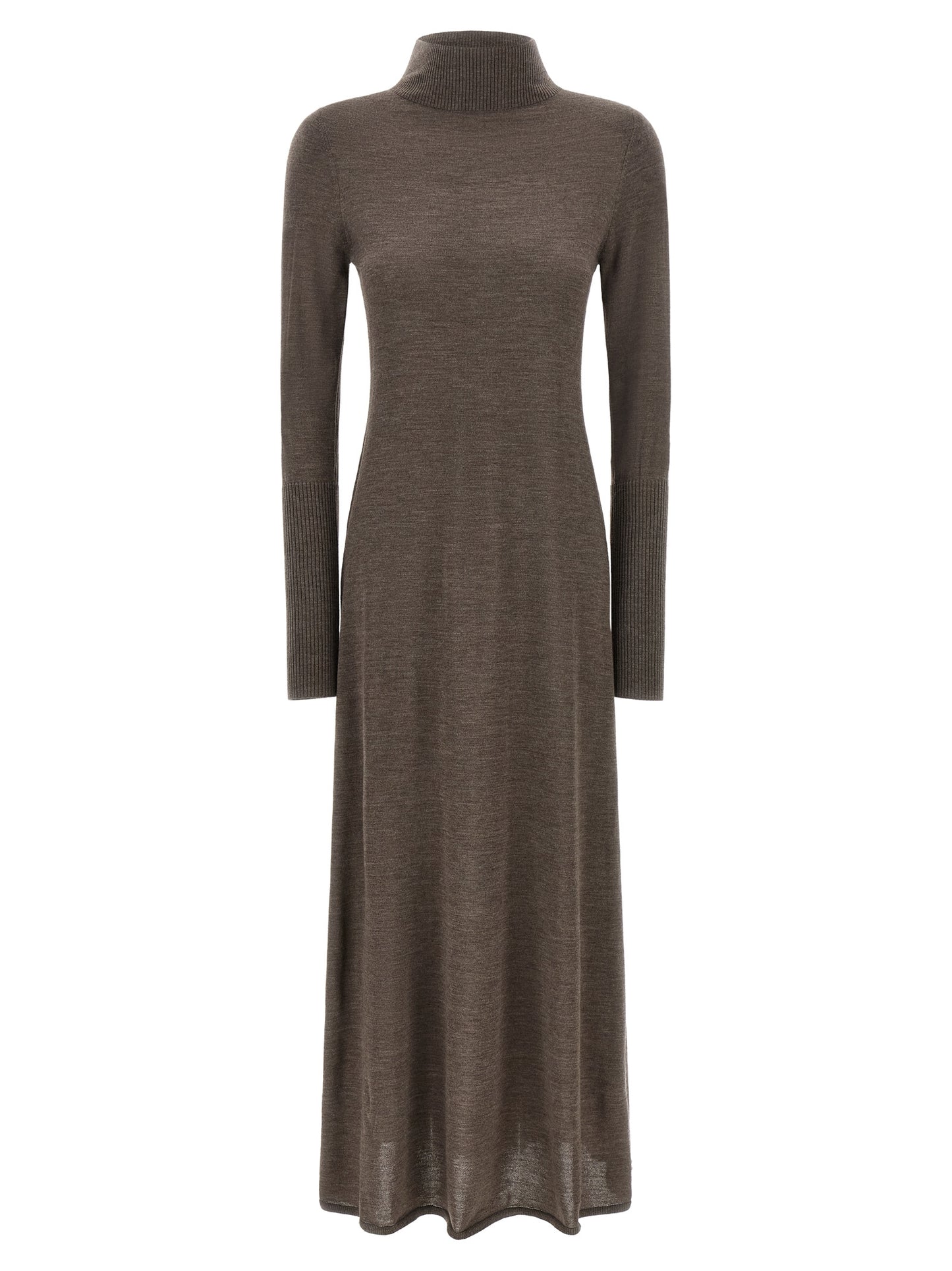 Beige Wool Long Dress
