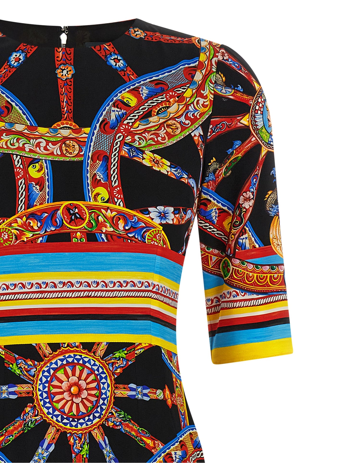 Multicolor Silk Midi Dress