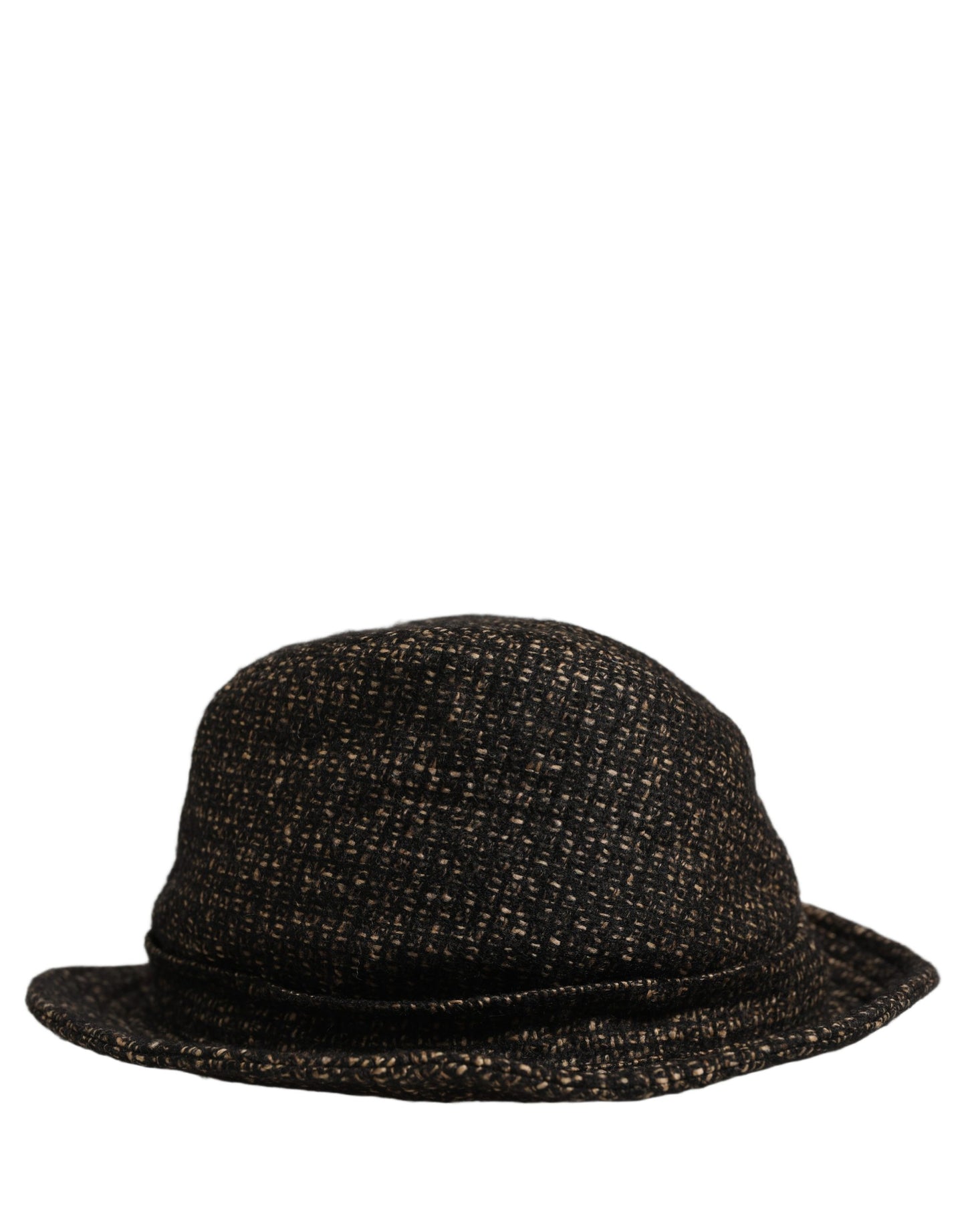 Gray Melange Blended Textured Tweed Capello Hat