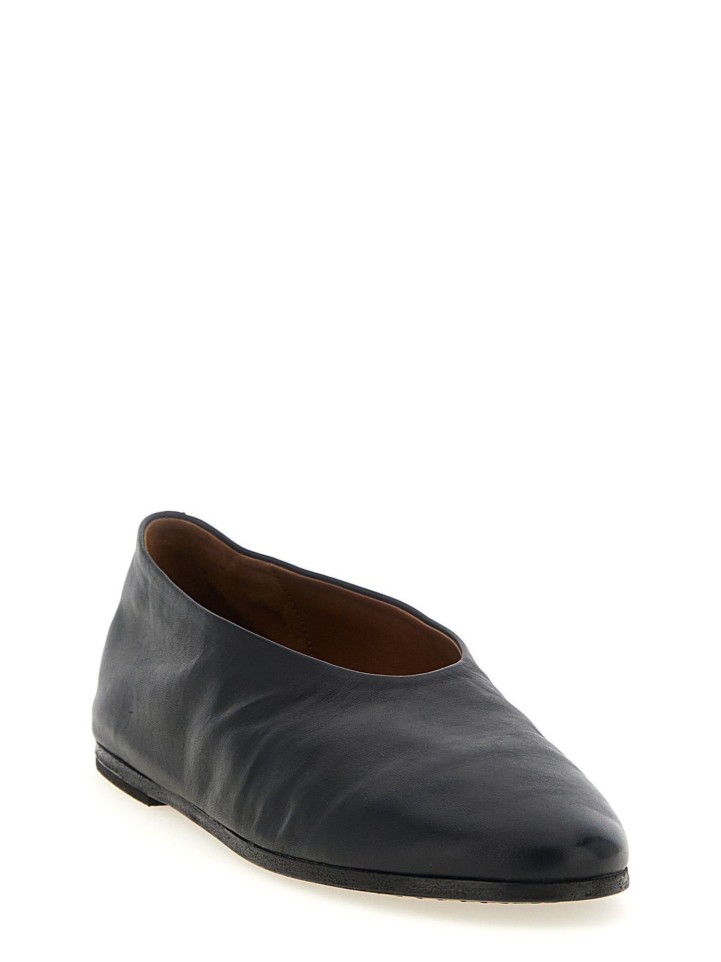 Black Calfskin Ballet Flats