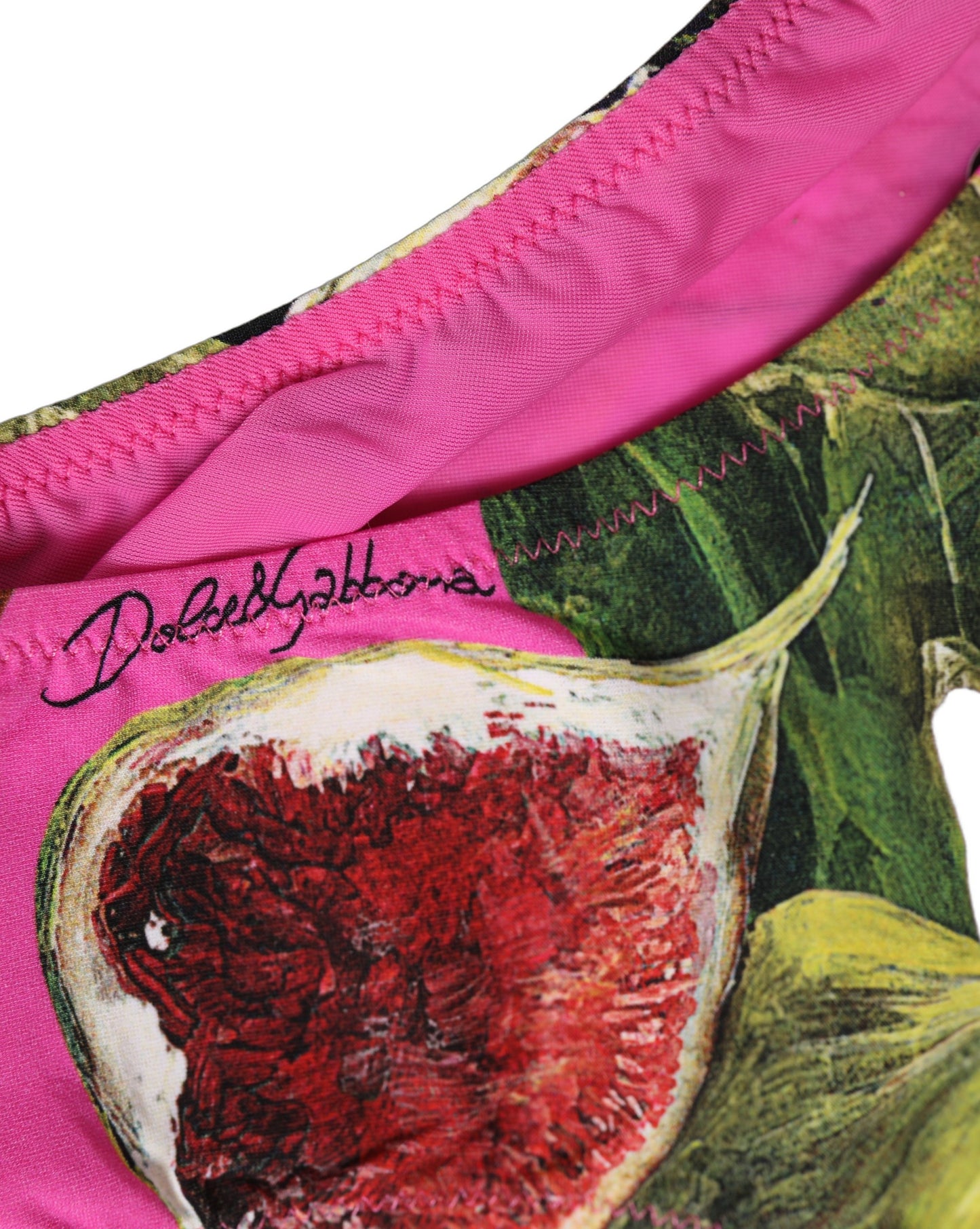 Fuchsia Pink Fig Print Beachwear Bikini Bottom