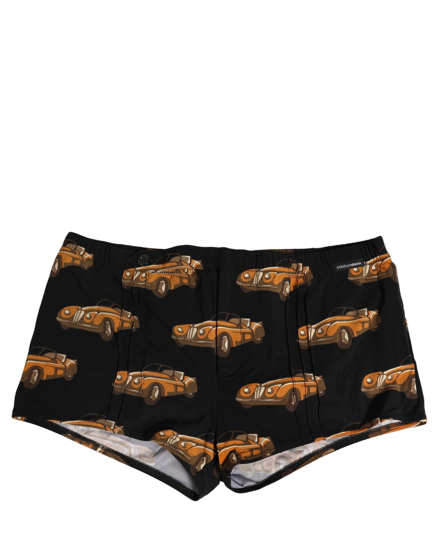 Black Car Print Swim Trunk Beachwear Swimwear