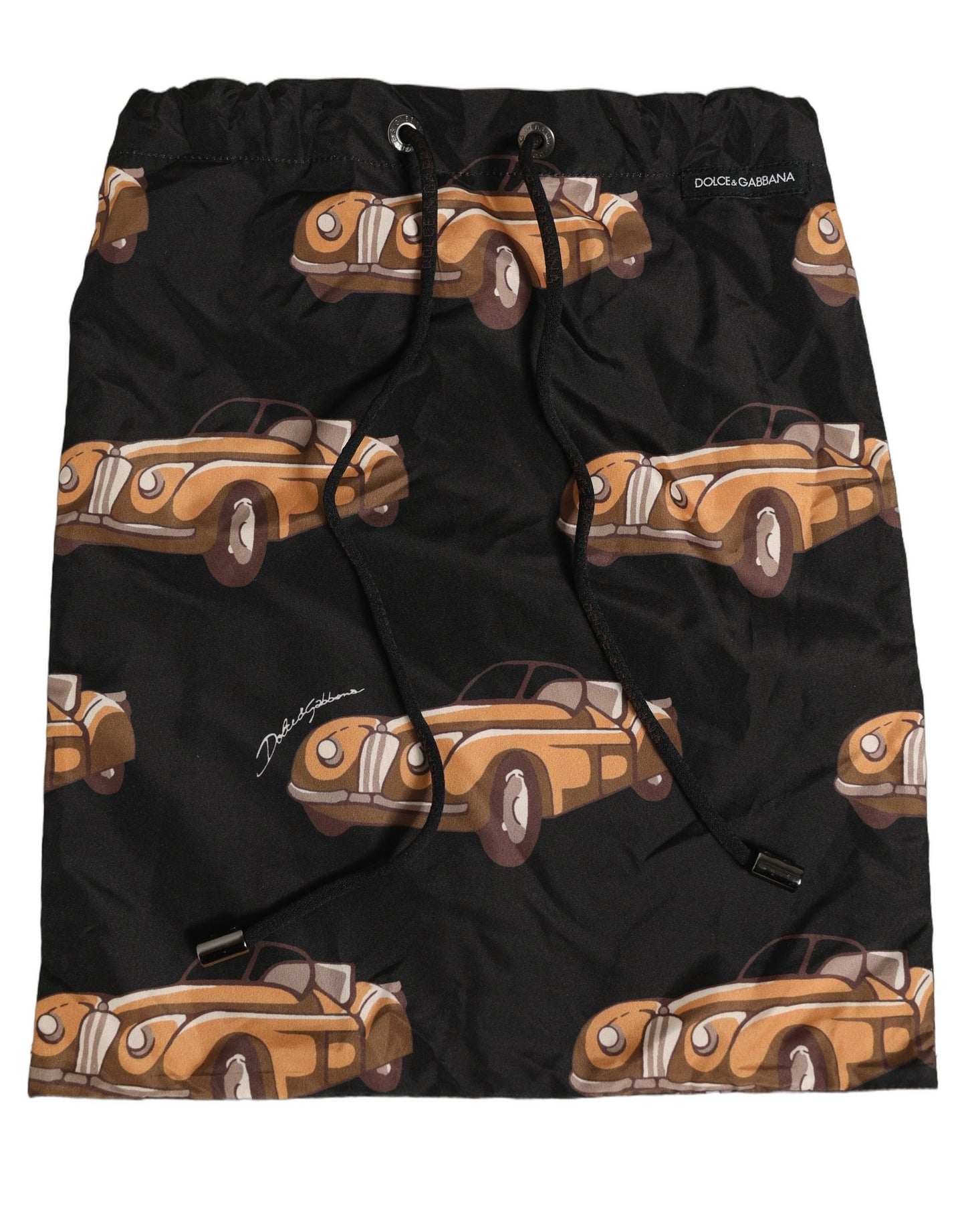 Black Car Print Swim Trunk Beachwear Swimwear