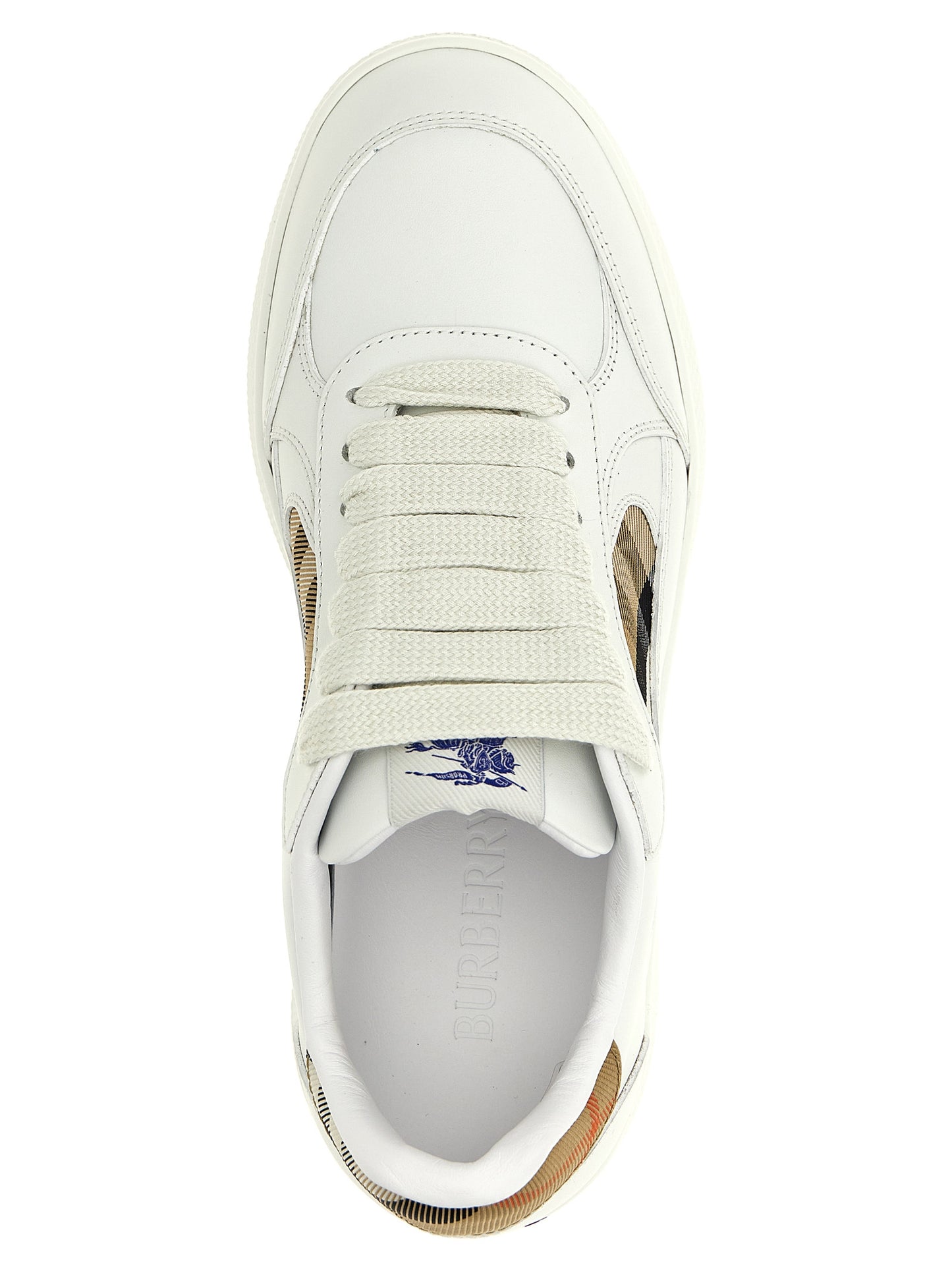 Beige Leather Low Top Sneakers