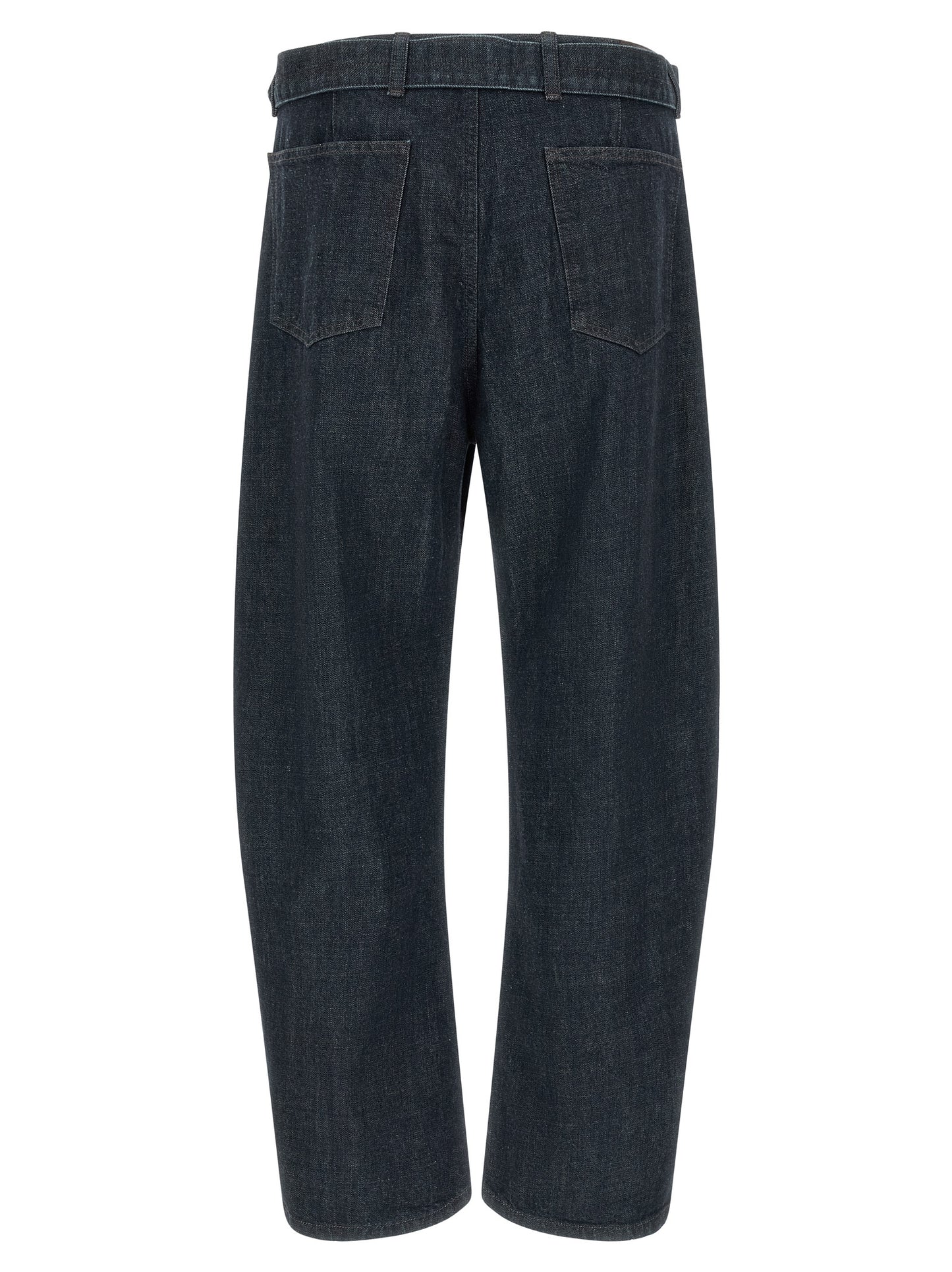 Blue Cotton Tapered Jeans