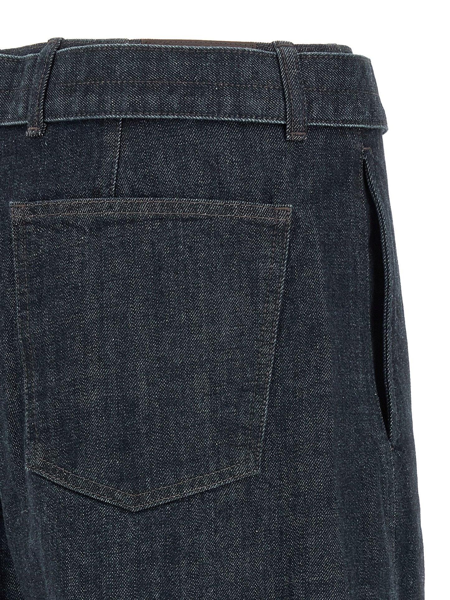 Blue Cotton Tapered Jeans