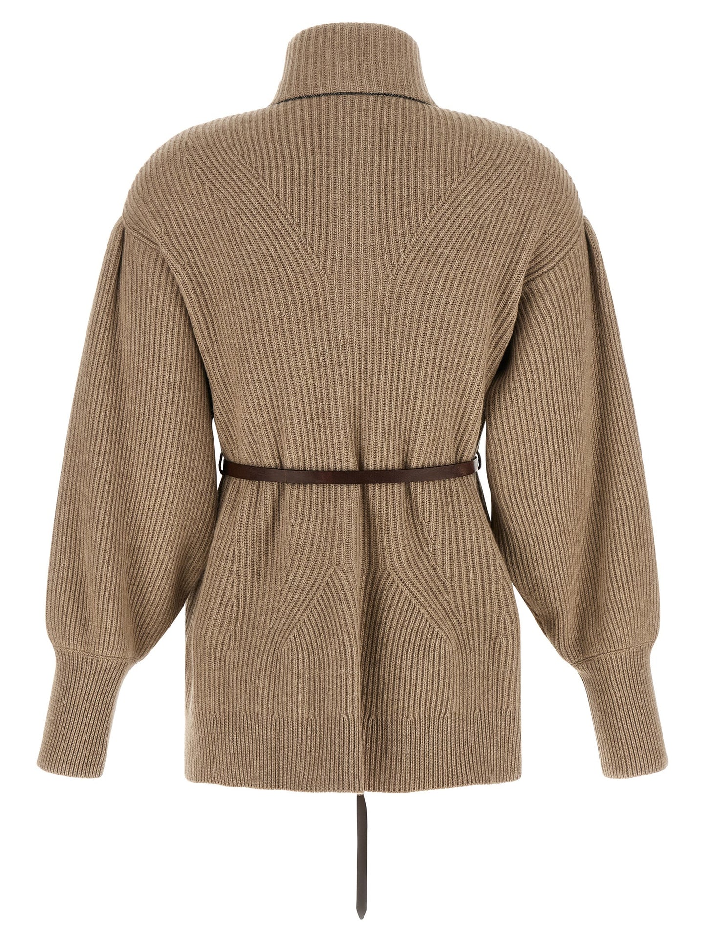 Beige Virgin Wool Cardigan