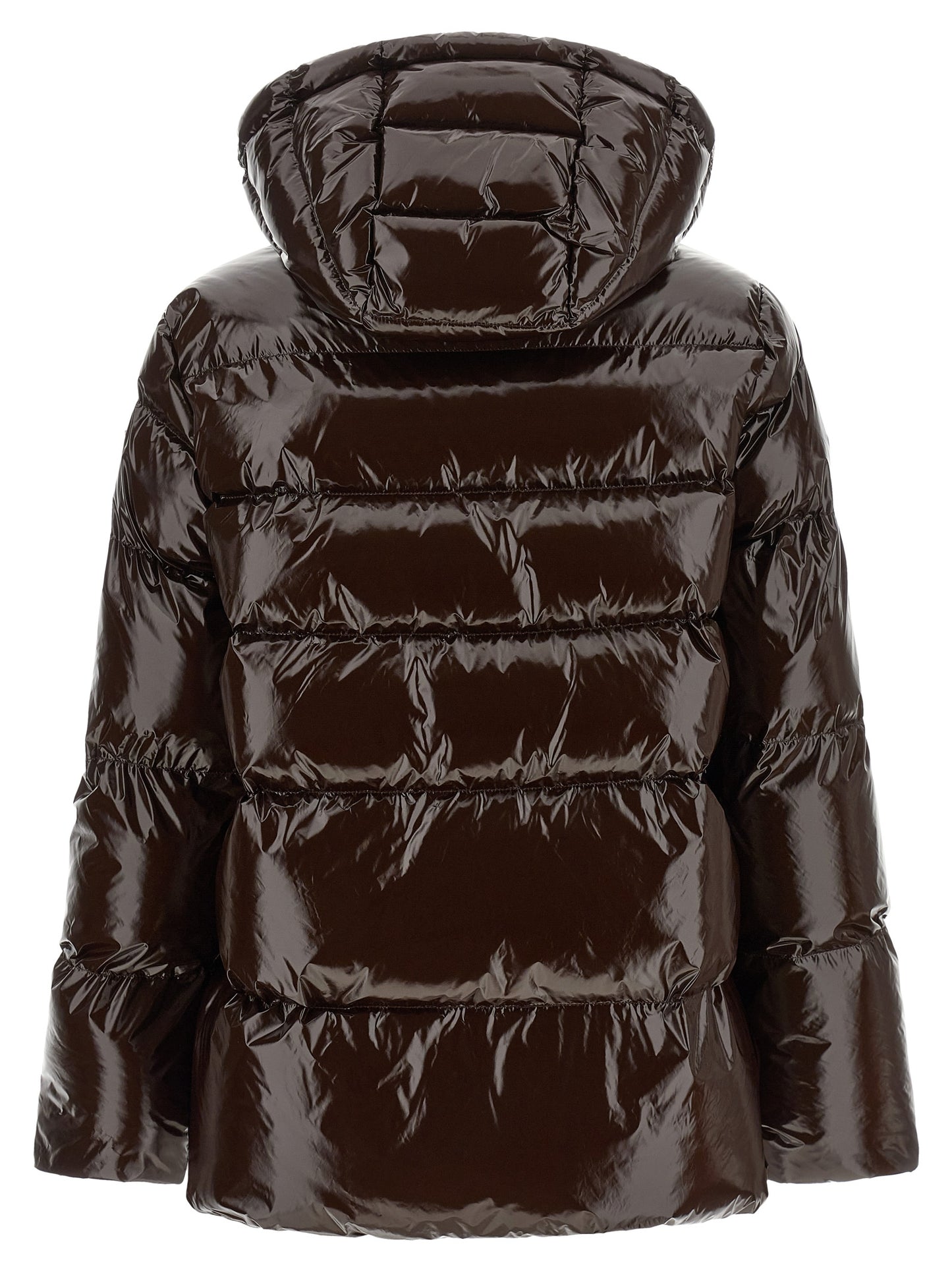 Brown Polyamide Full-Length Jacket