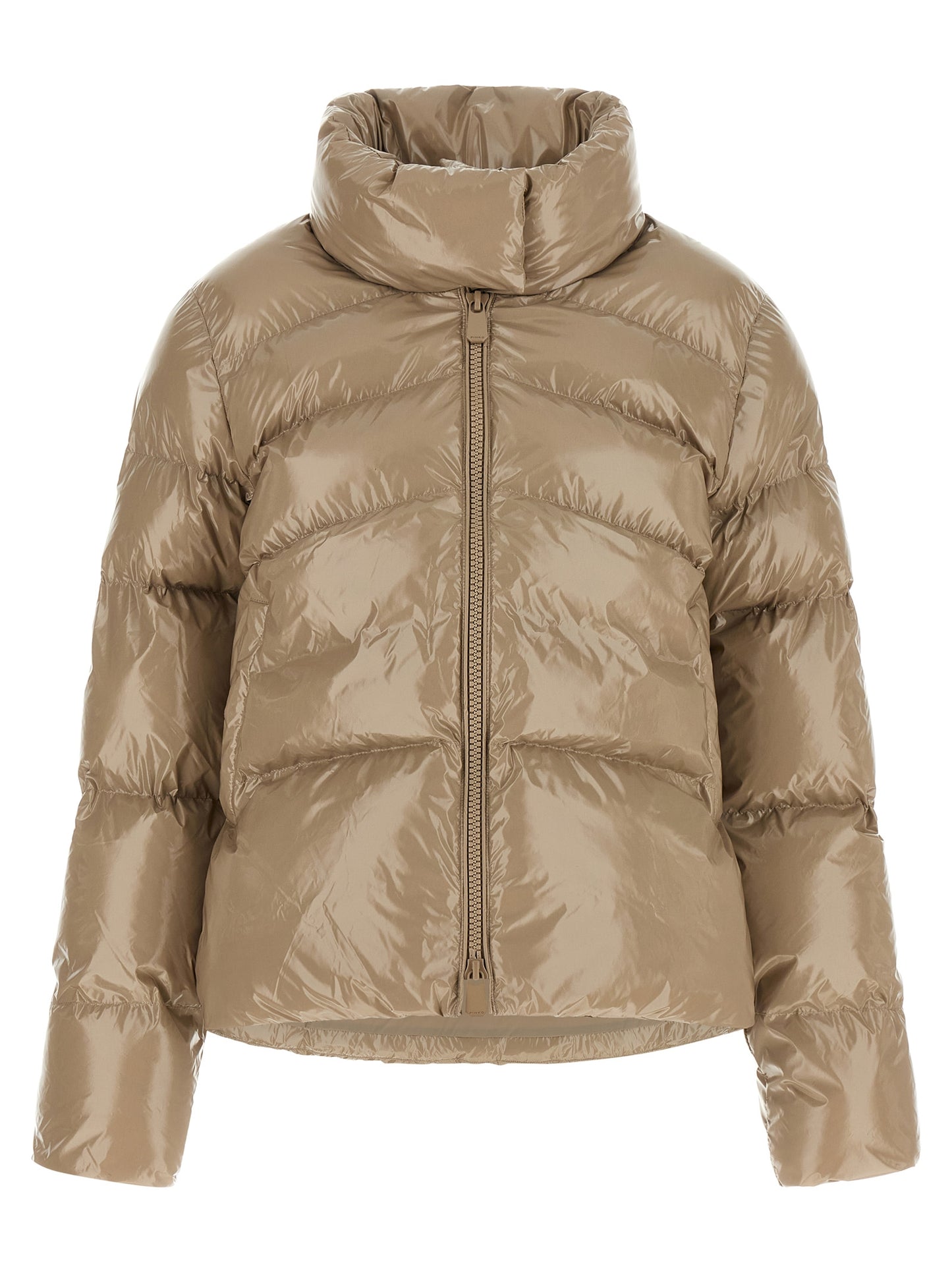 Beige Polyamide Full-Length Jacket