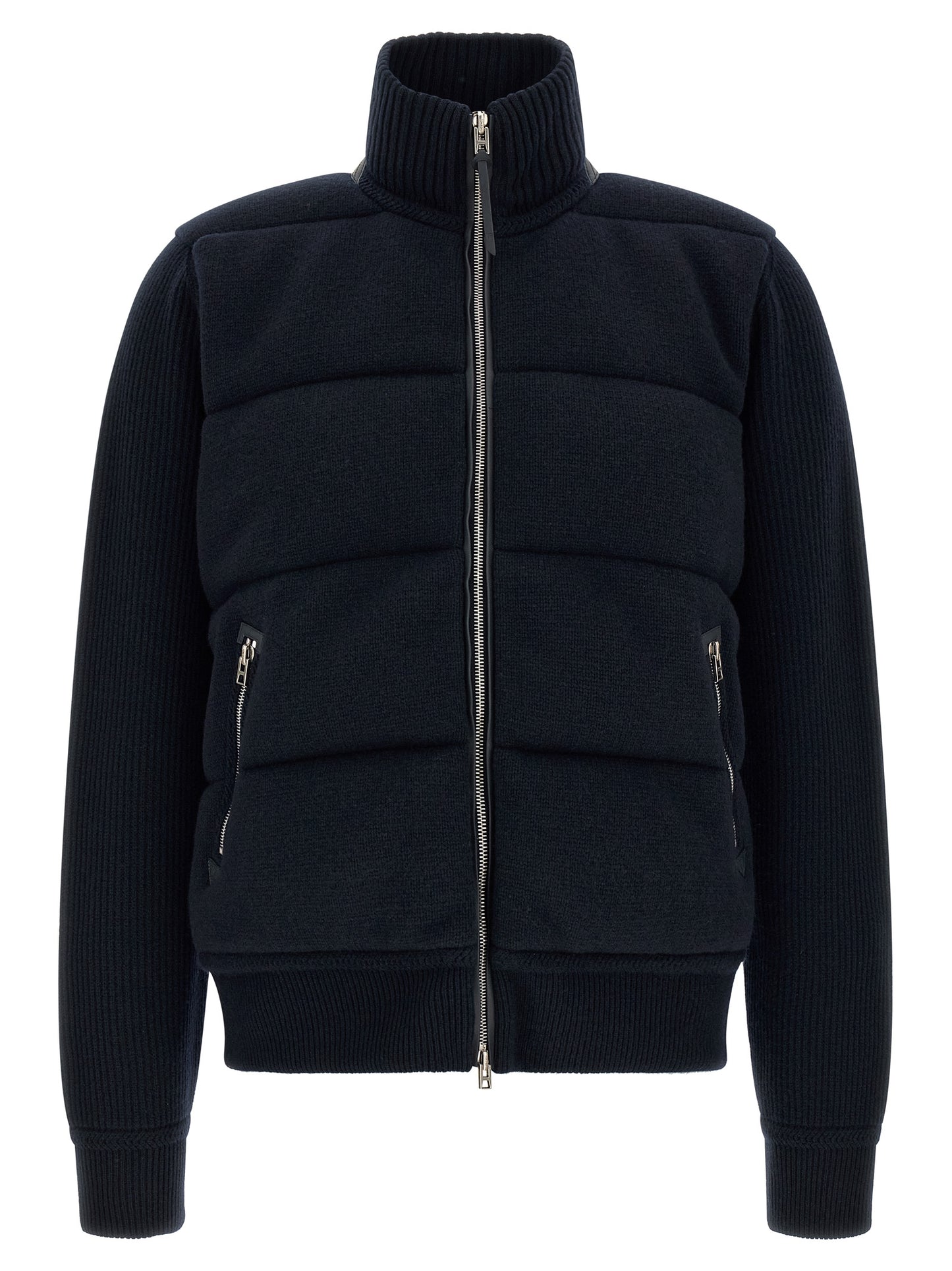 Blue Virgin Wool Full-Length Jacket
