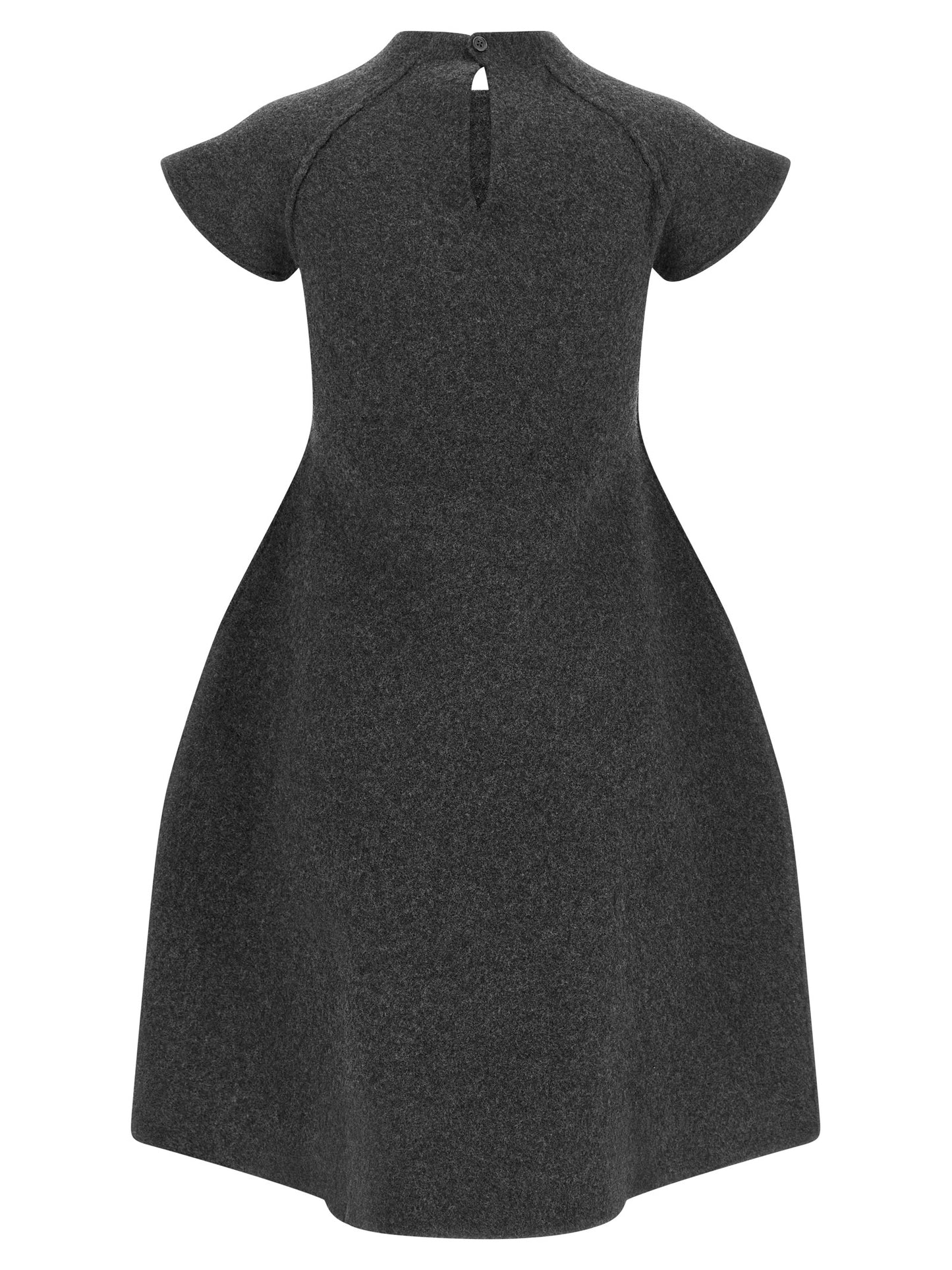 Gray Virgin Wool Midi Dress