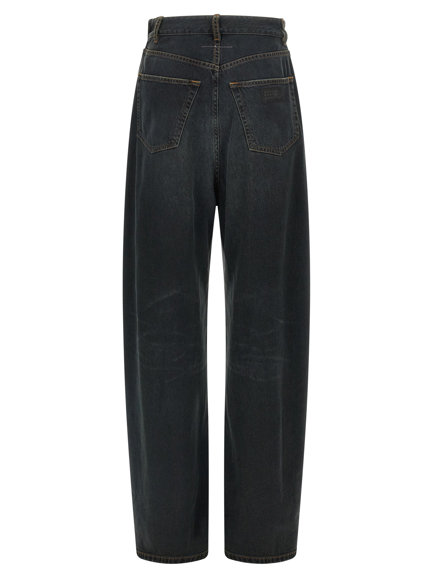 Blue Cotton Flared Jeans