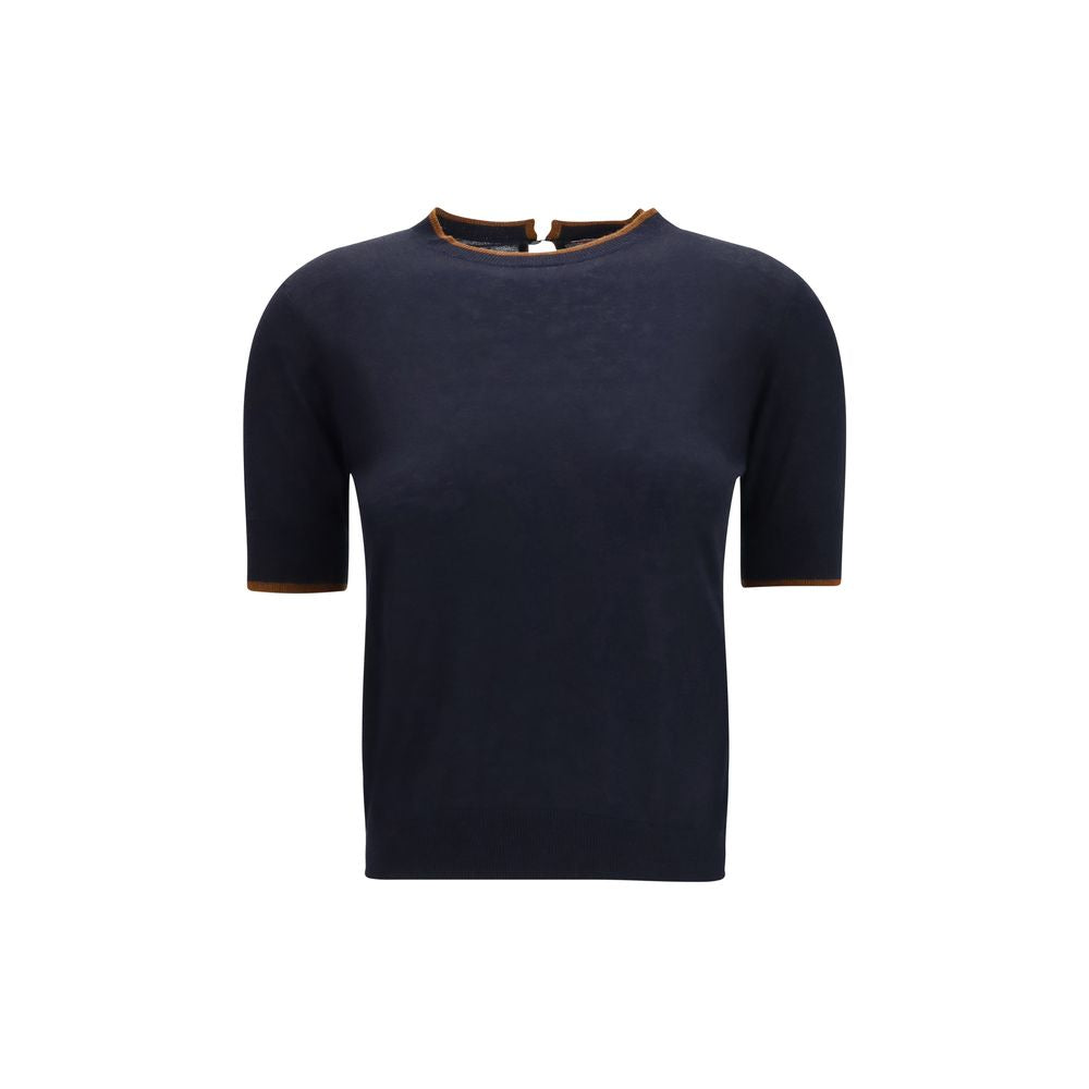 Blue Silk T-Shirt
