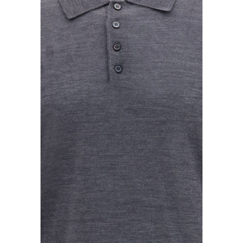 Gray Wool Oves Aries Polo Shirt
