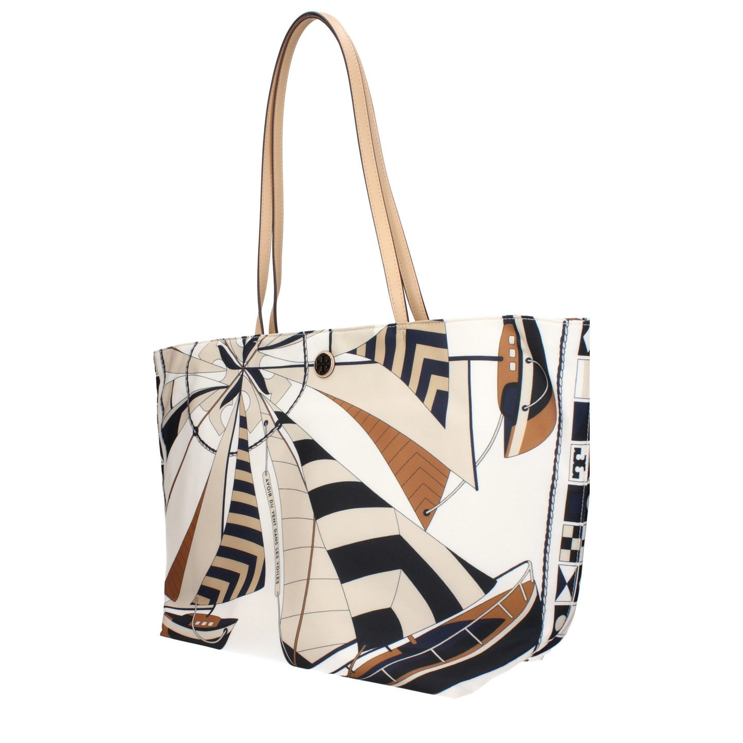 Beige Fabric Crossbody Bag