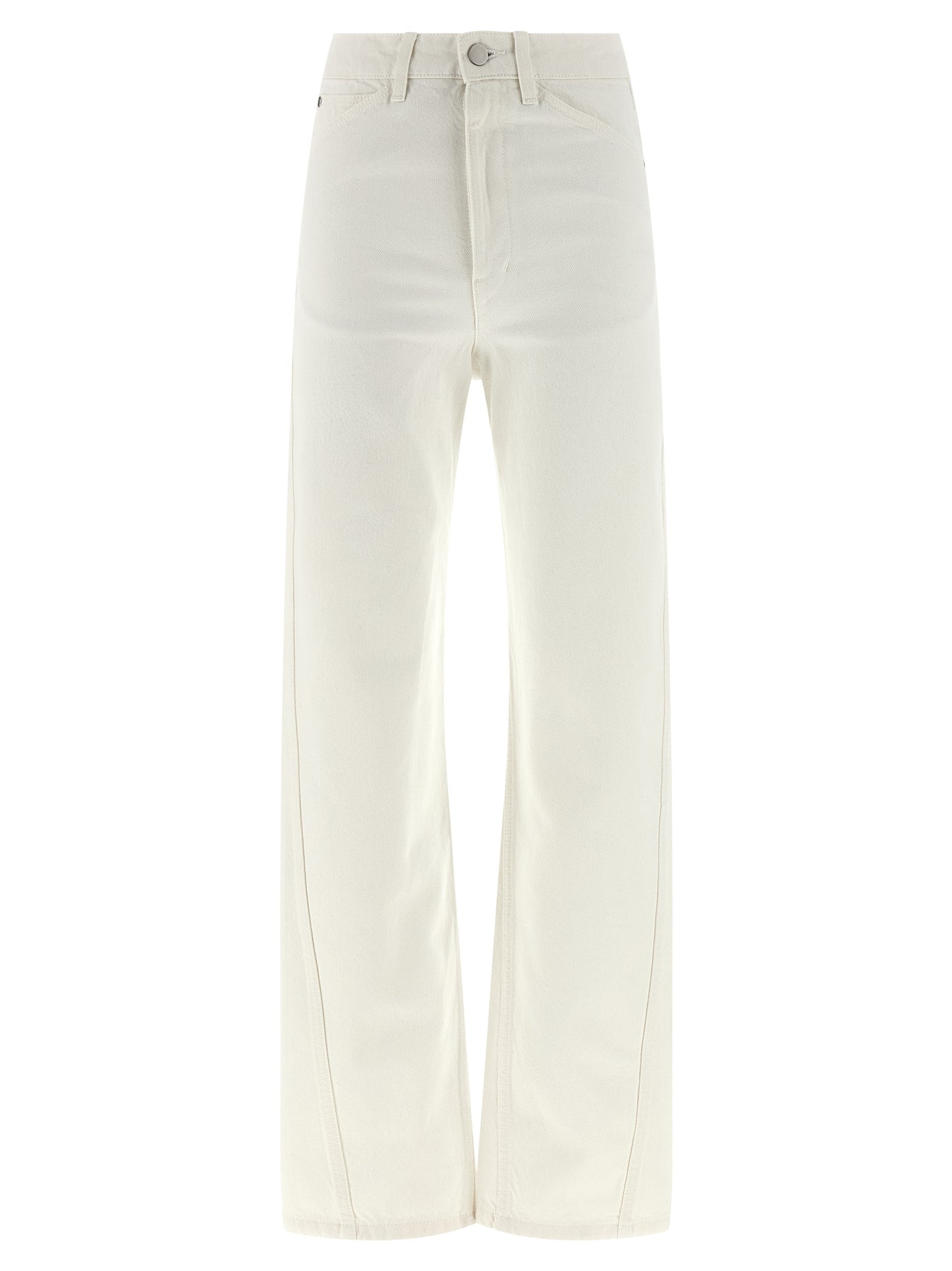 White Cotton High-Waisted Jean