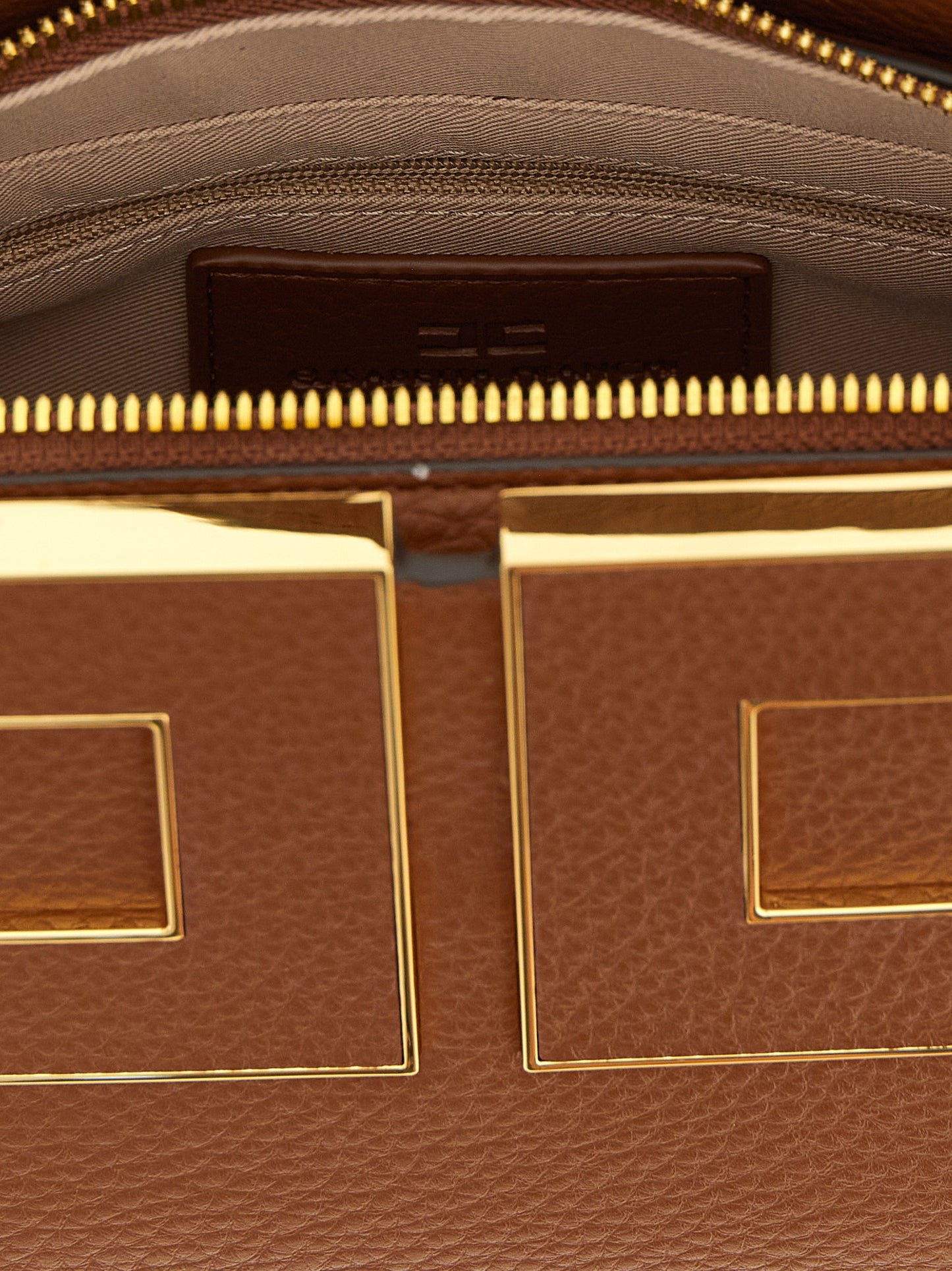 Brown Polyester Handbag