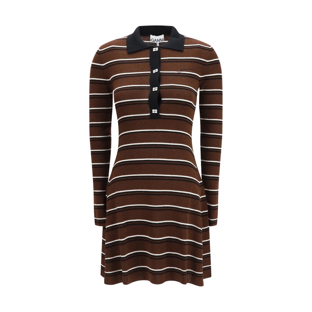 Brown Wool Oves Aries Casual Dress