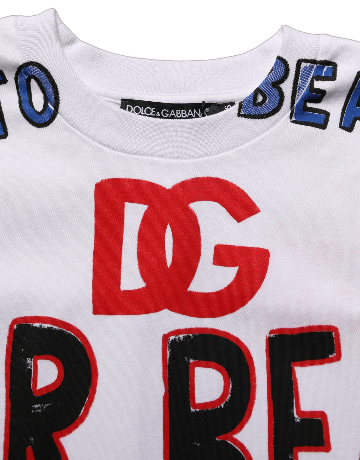 White Graphic Cotton Jersey Cropped T-shirt