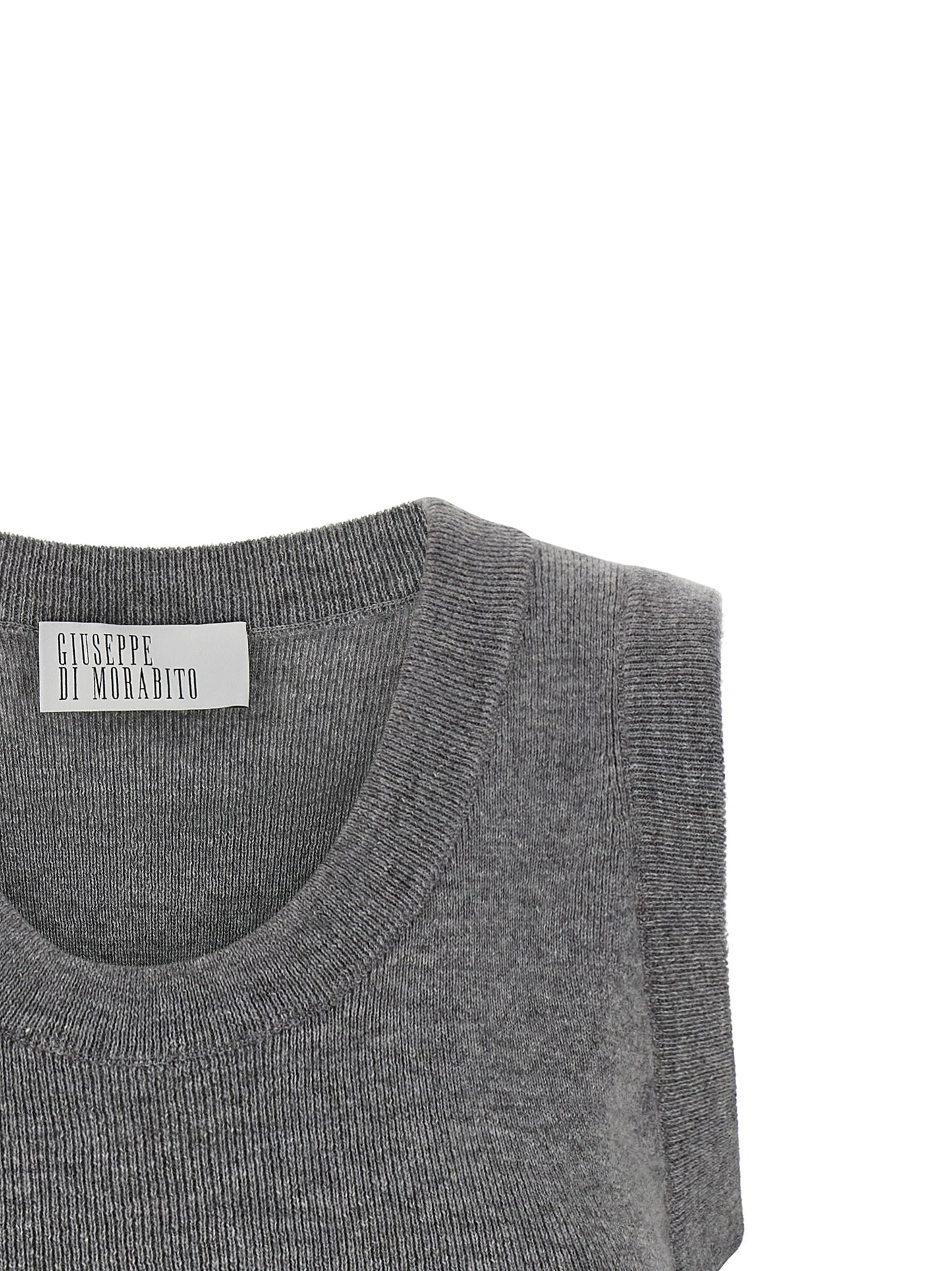 Gray Virgin Wool Sleeveles Sweater