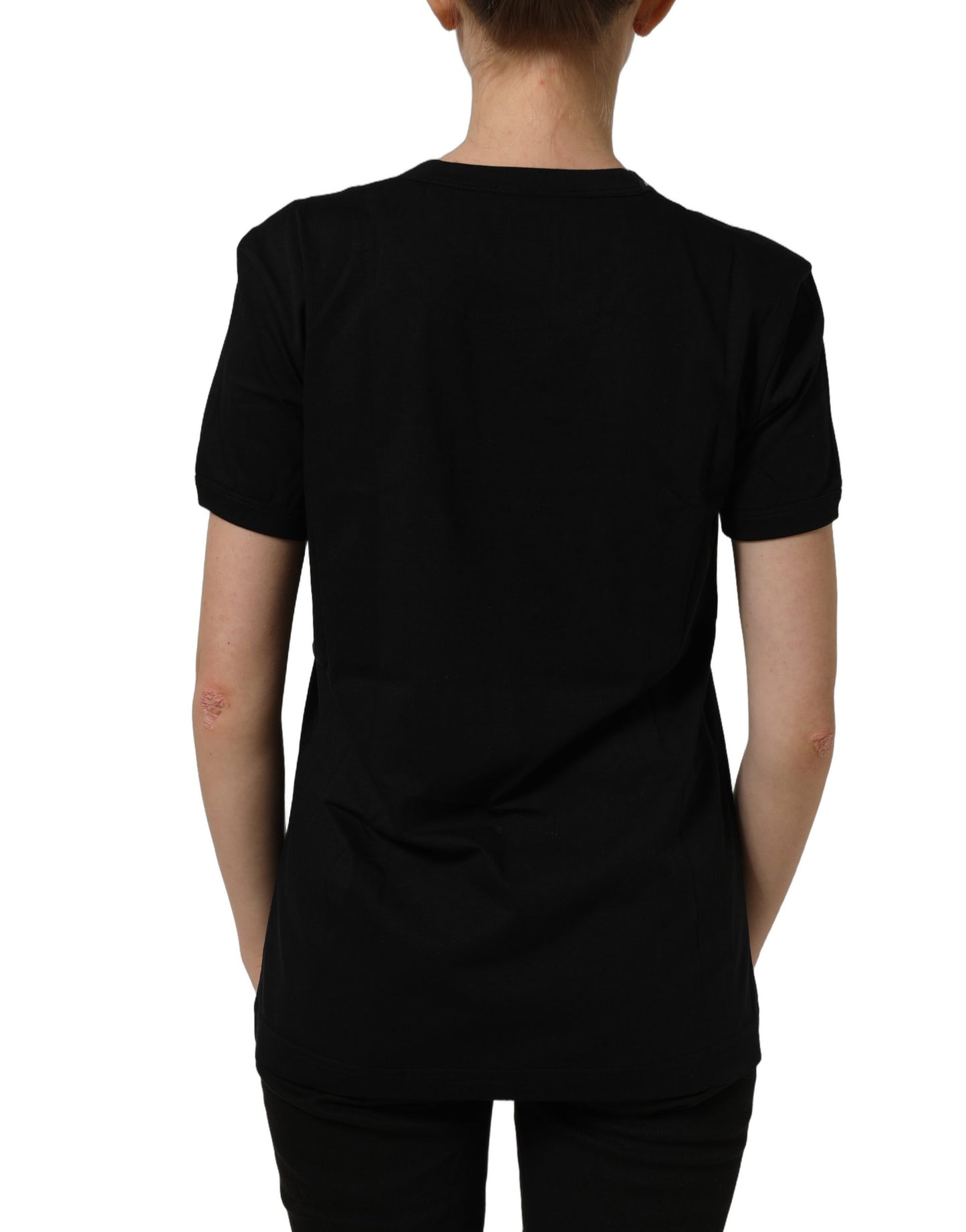 Dark Gray Cotton Crew Neck Short Sleeves T-shirt