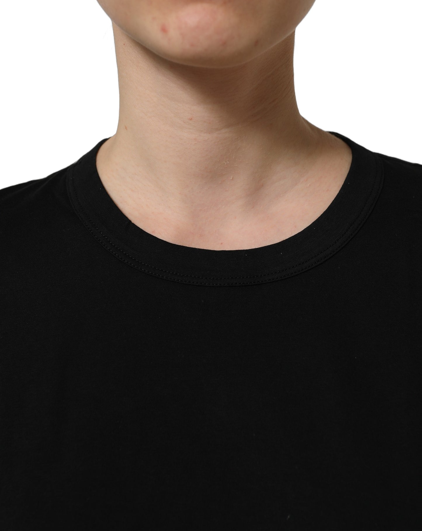 Dark Gray Cotton Crew Neck Short Sleeves T-shirt