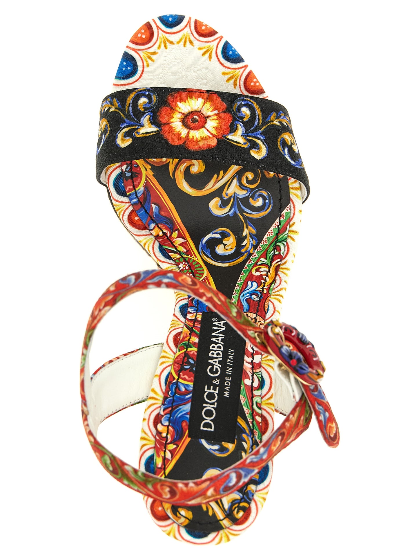 Multicolor Viscose Wedge Sandals