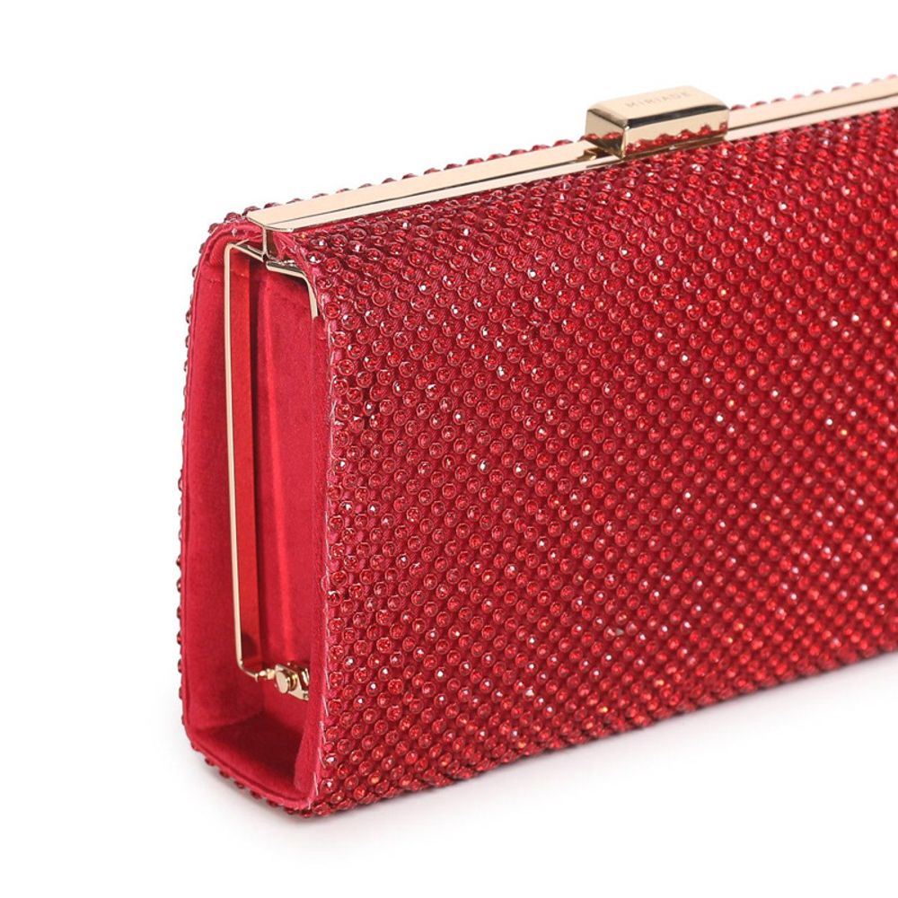 Red Polyester Crossbody Bag