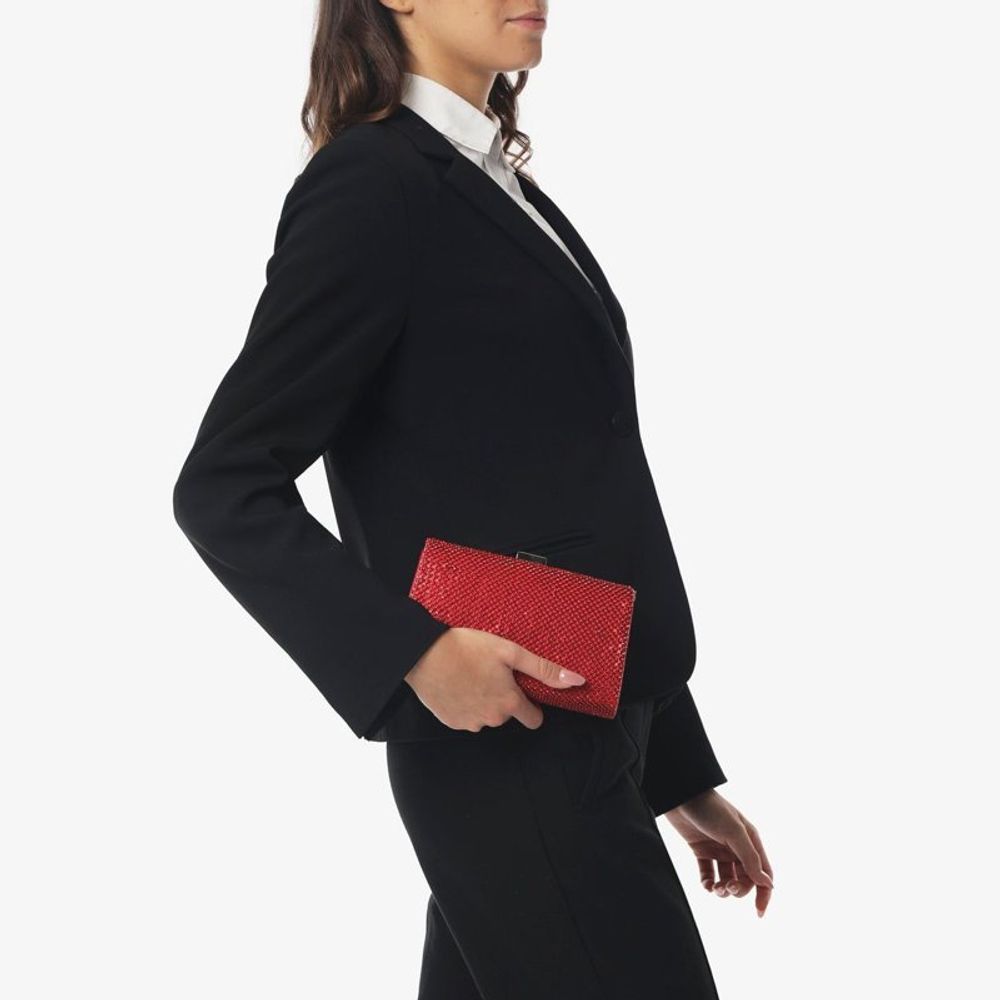 Red Polyester Crossbody Bag