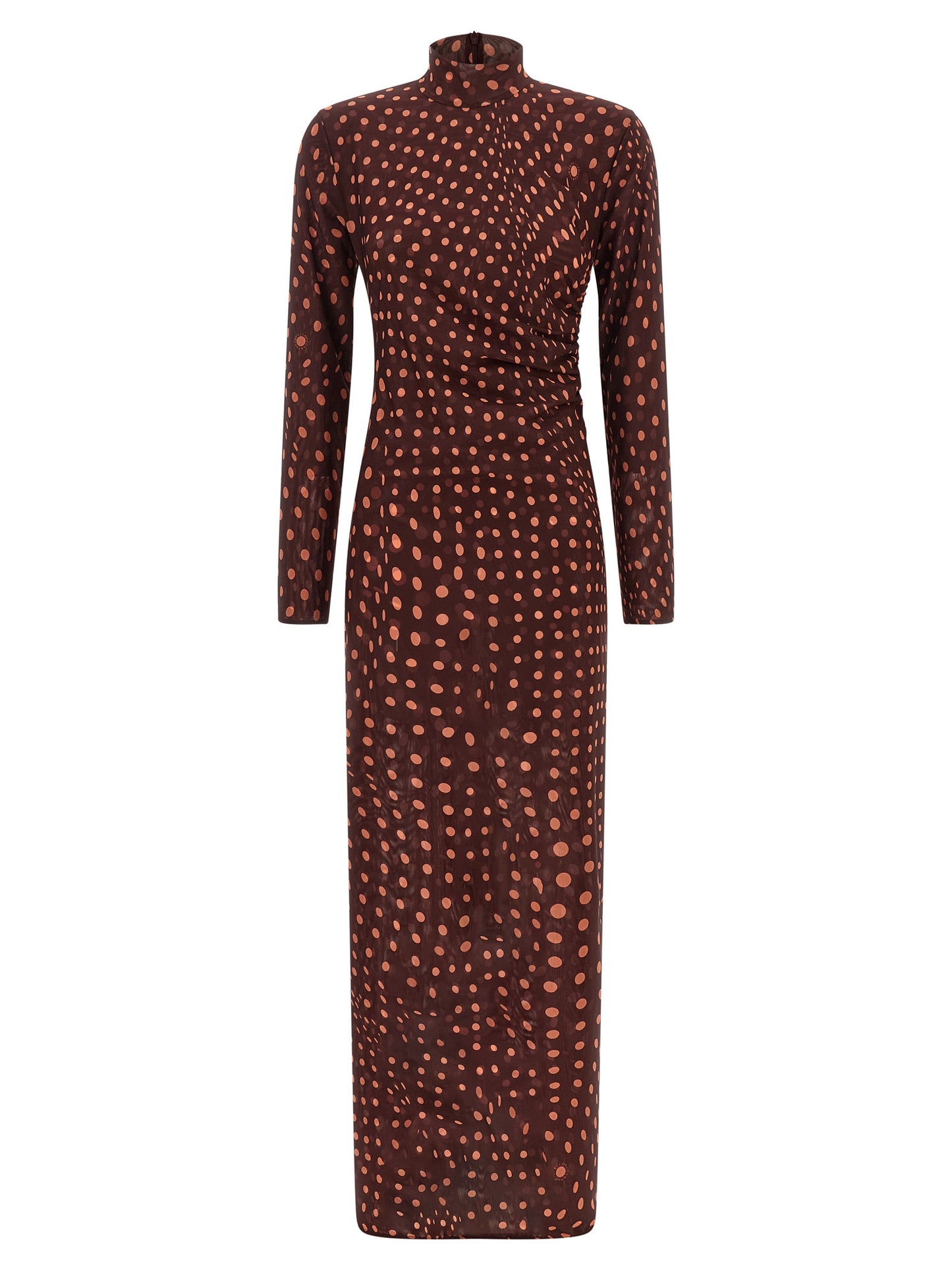 Bordeaux Polyamide Long Dress