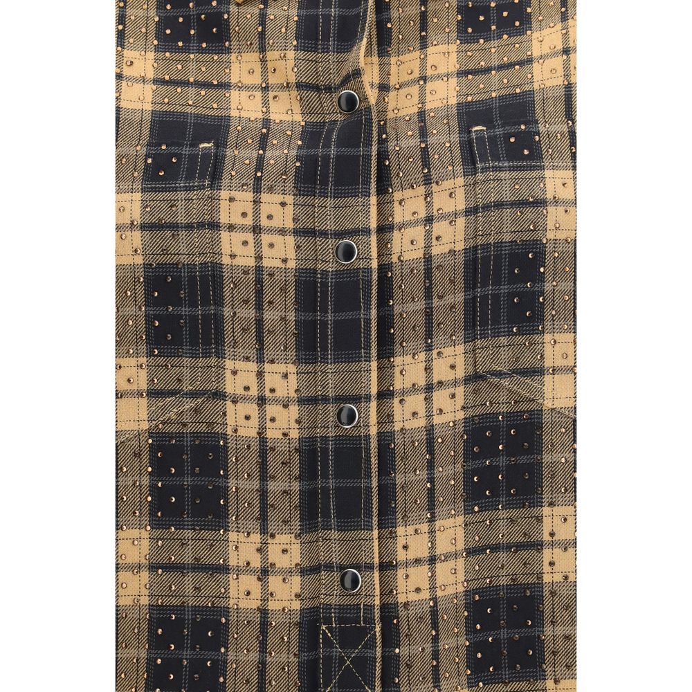 Beige Viscose Dress Shirt