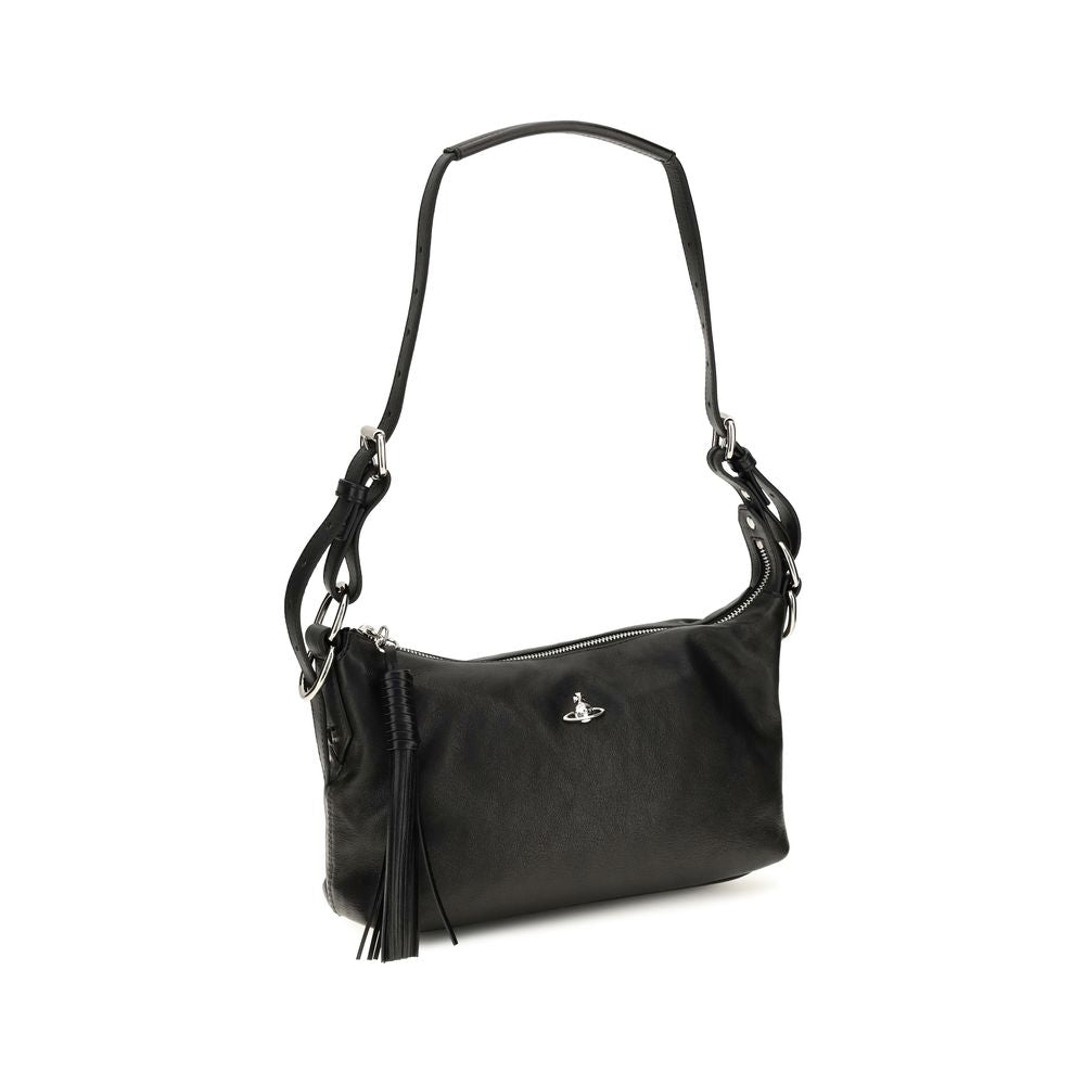 Black Lambskin Shoulder Bag