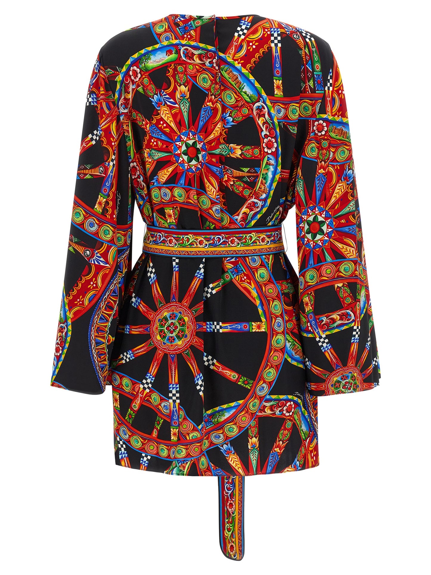 Multicolor Silk Short Dress